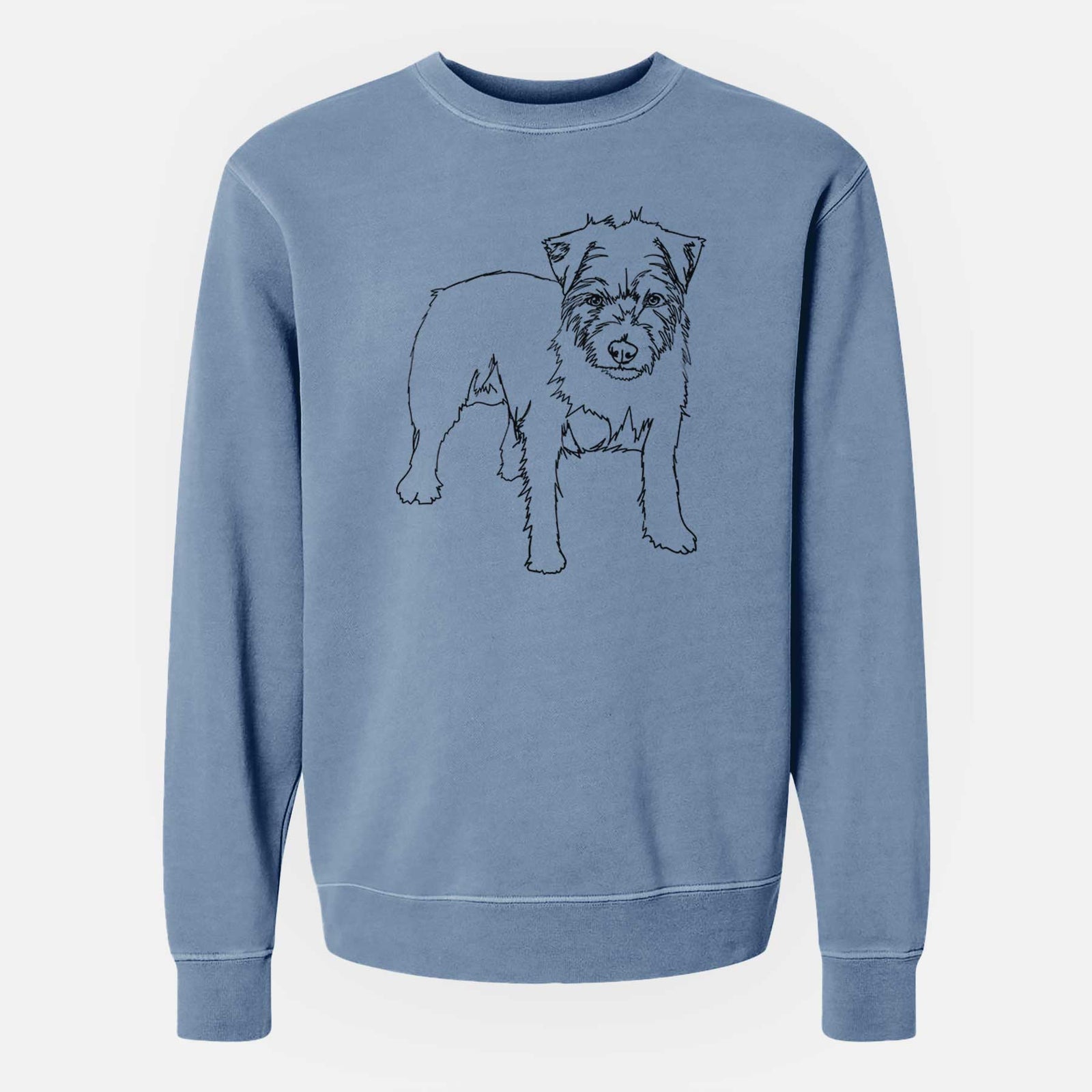 Doodled Squirtle the Jack Russell Terrier - Unisex Pigment Dyed Crew Sweatshirt