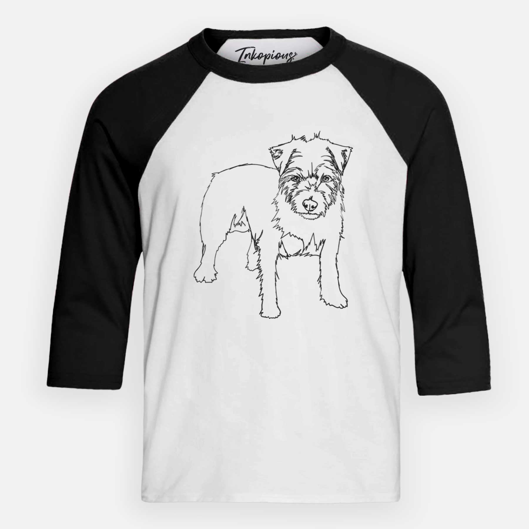 Doodled Squirtle the Jack Russell Terrier - Youth 3/4 Long Sleeve