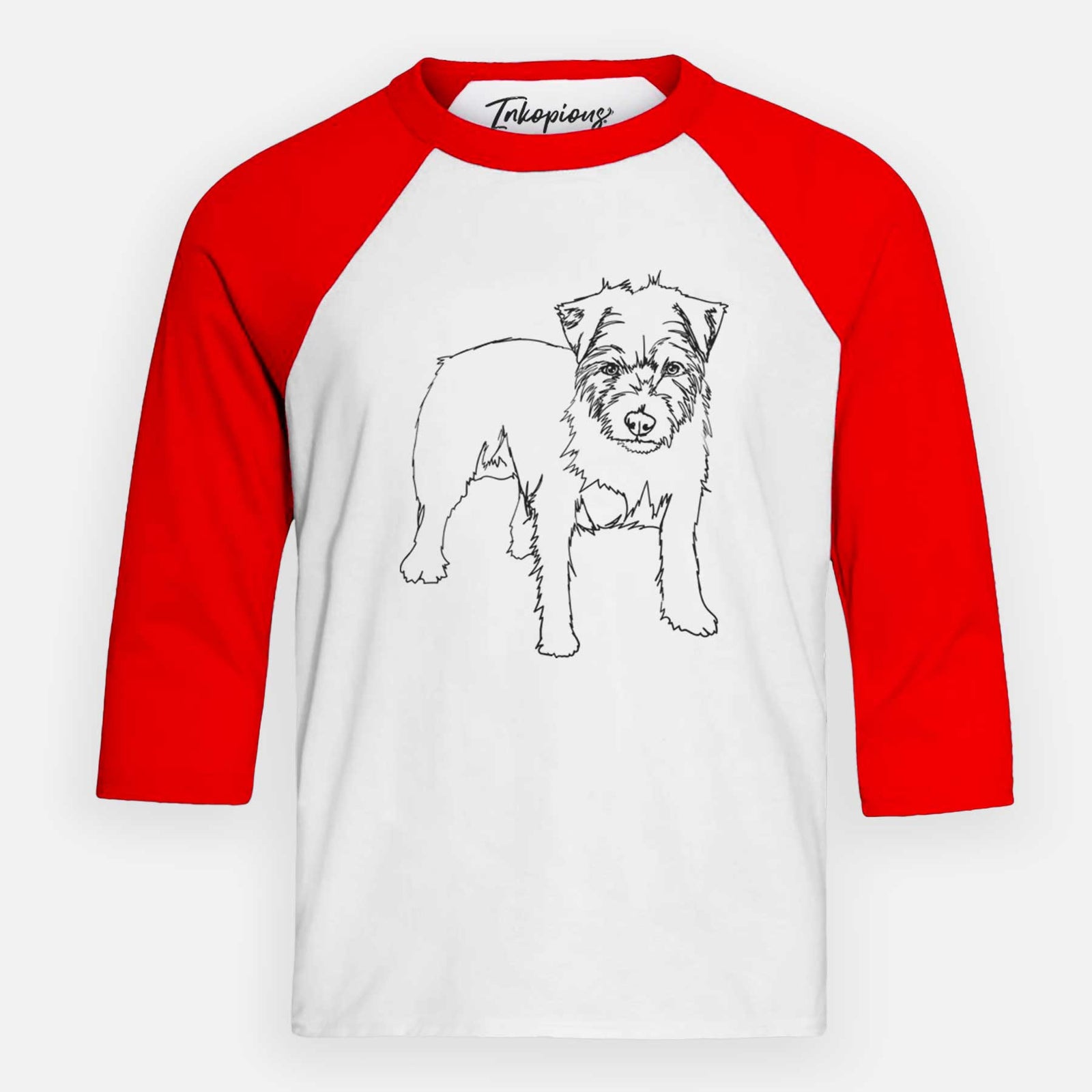 Doodled Squirtle the Jack Russell Terrier - Youth 3/4 Long Sleeve