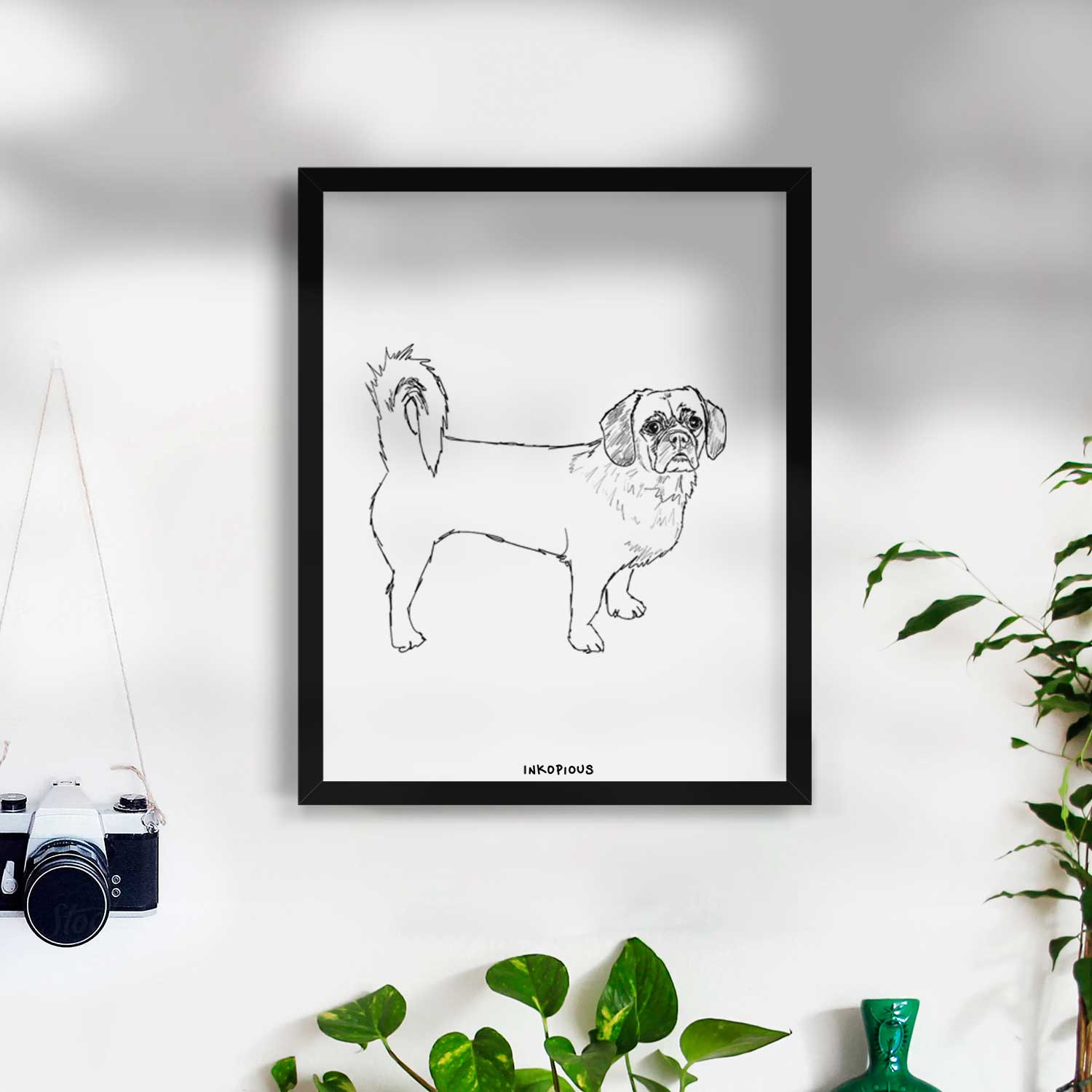 Doodled Stanley the Peagle Art Print