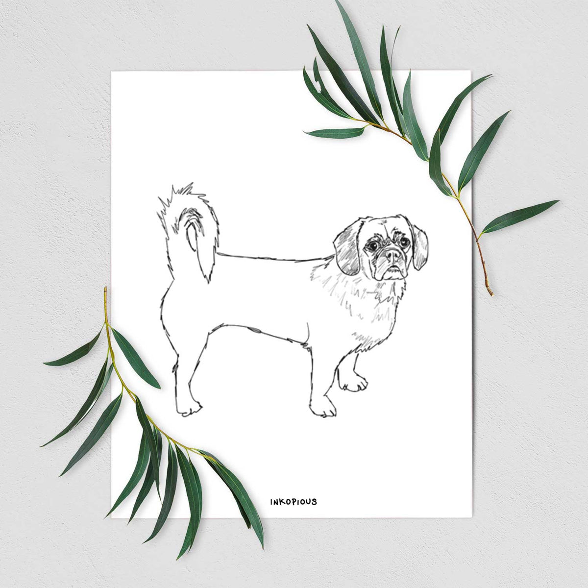 Doodled Stanley the Peagle Art Print