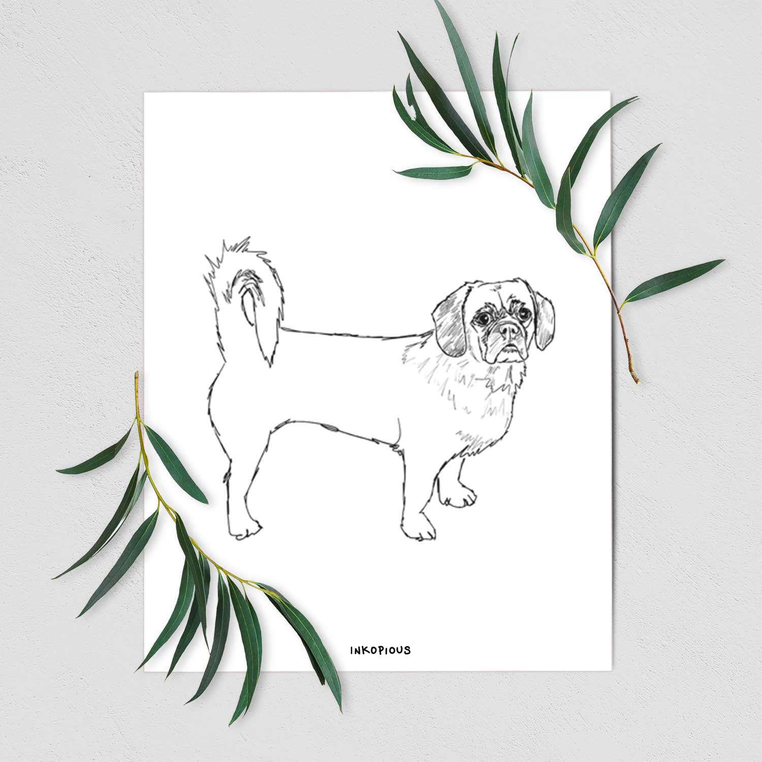 Doodled Stanley the Peagle Art Print