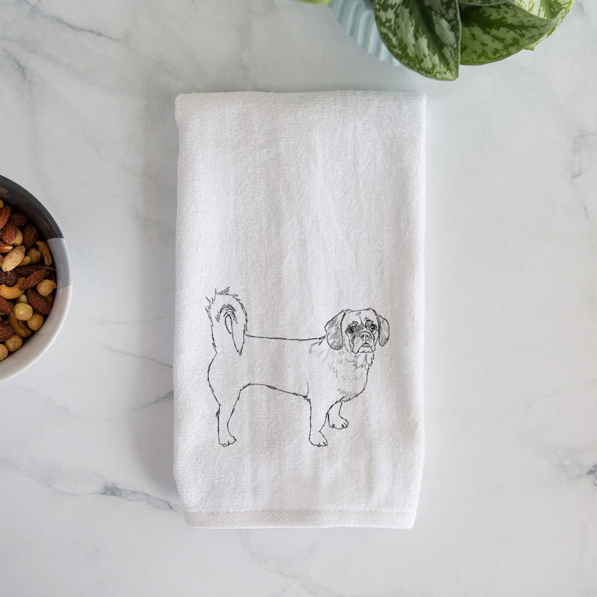 Doodled Stanley the Peagle Decorative Hand Towel