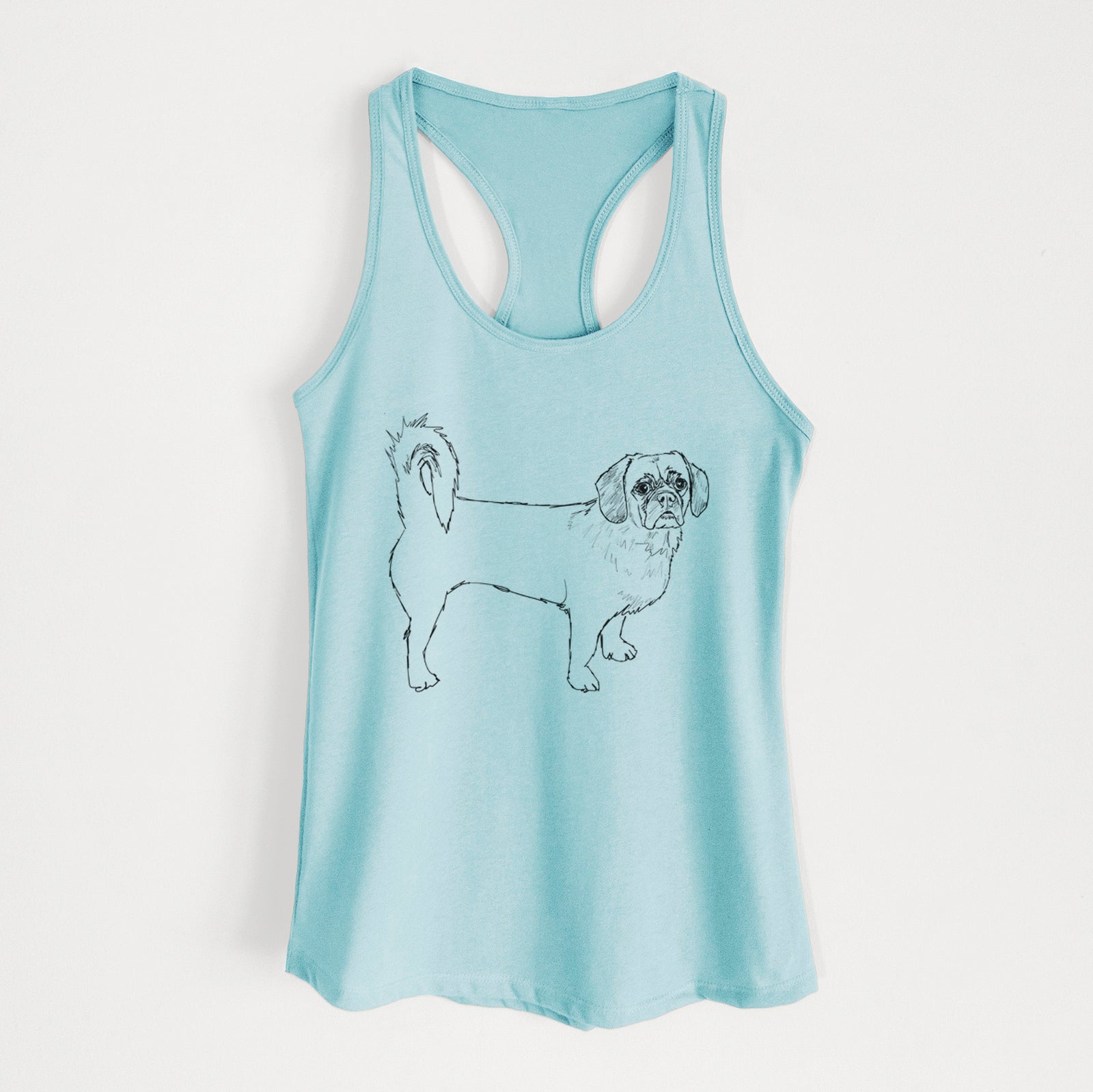 Doodled Stanley the Peagle - Women's Racerback Tanktop