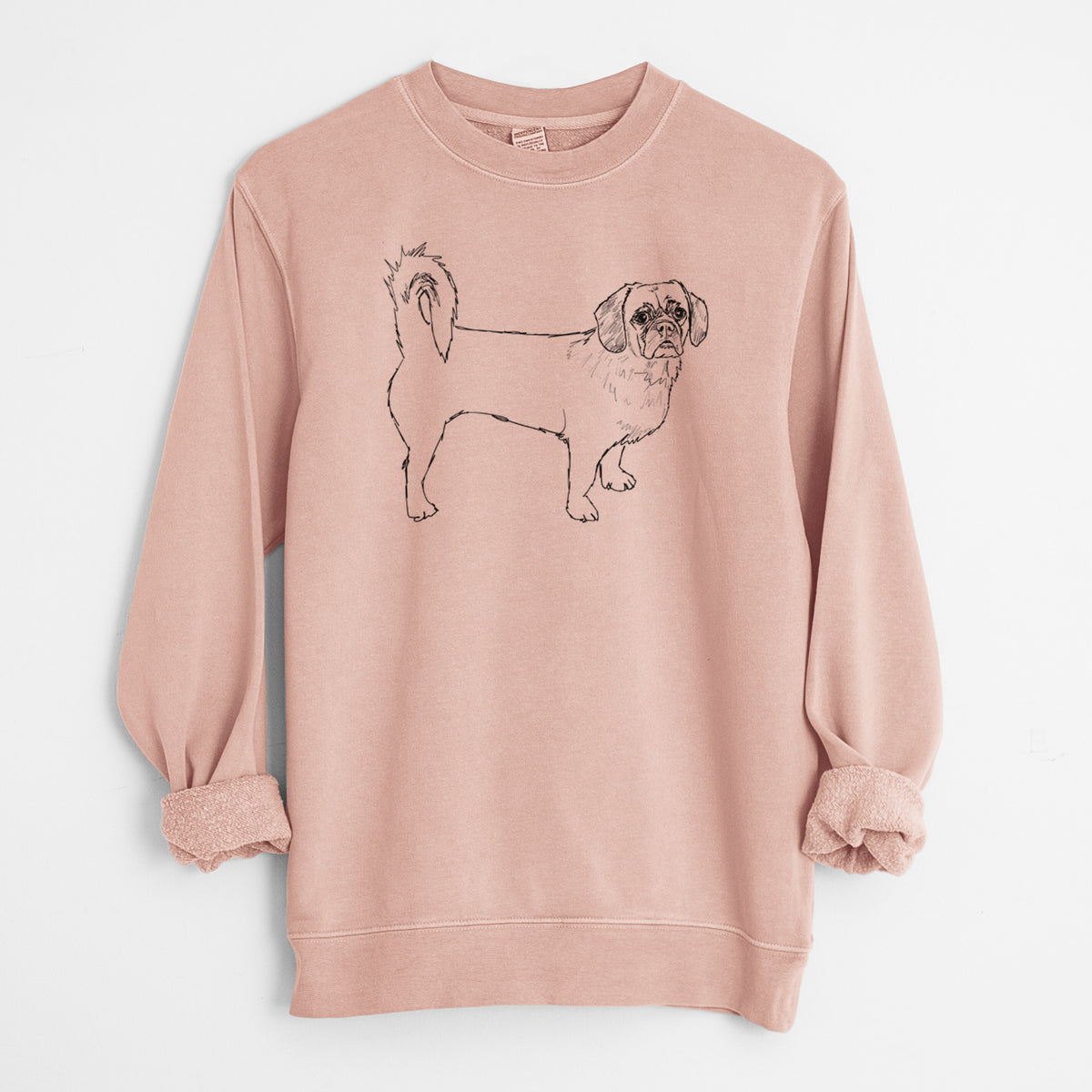 Doodled Stanley the Peagle - Unisex Pigment Dyed Crew Sweatshirt