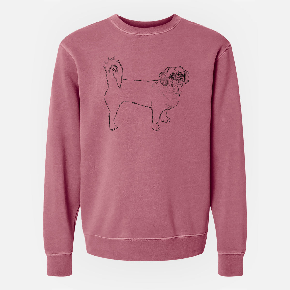 Doodled Stanley the Peagle - Unisex Pigment Dyed Crew Sweatshirt