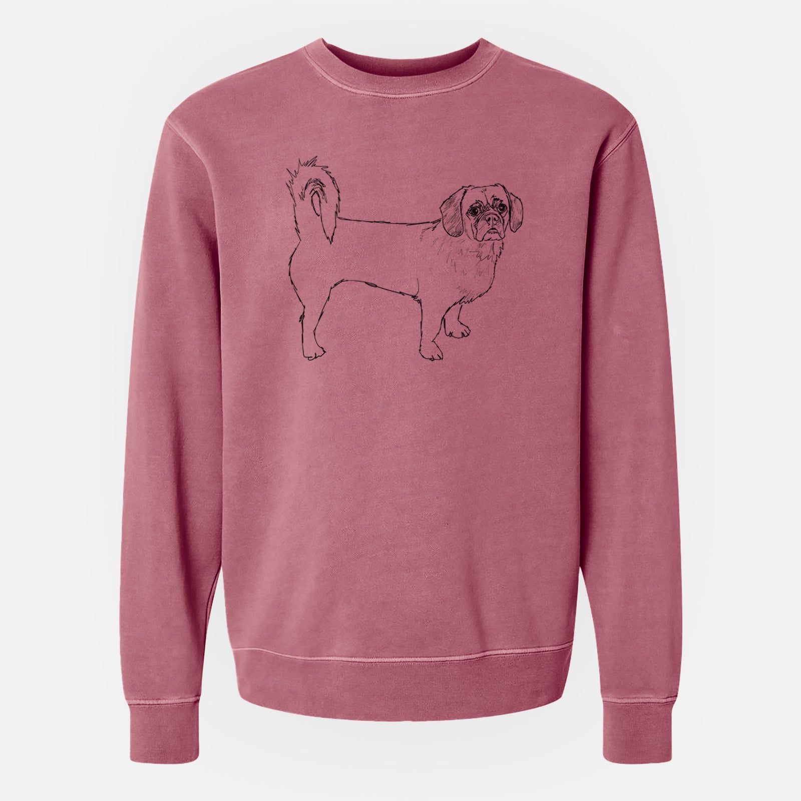 Doodled Stanley the Peagle - Unisex Pigment Dyed Crew Sweatshirt