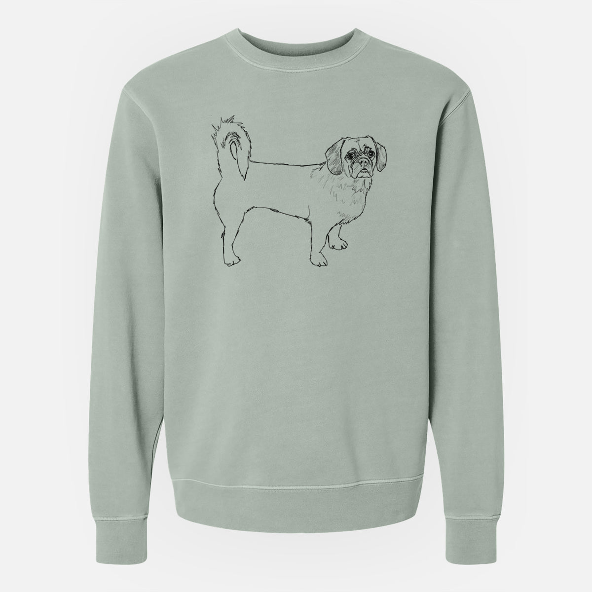 Doodled Stanley the Peagle - Unisex Pigment Dyed Crew Sweatshirt