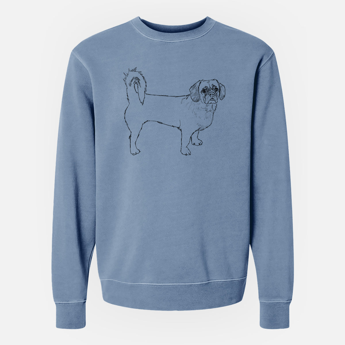 Doodled Stanley the Peagle - Unisex Pigment Dyed Crew Sweatshirt