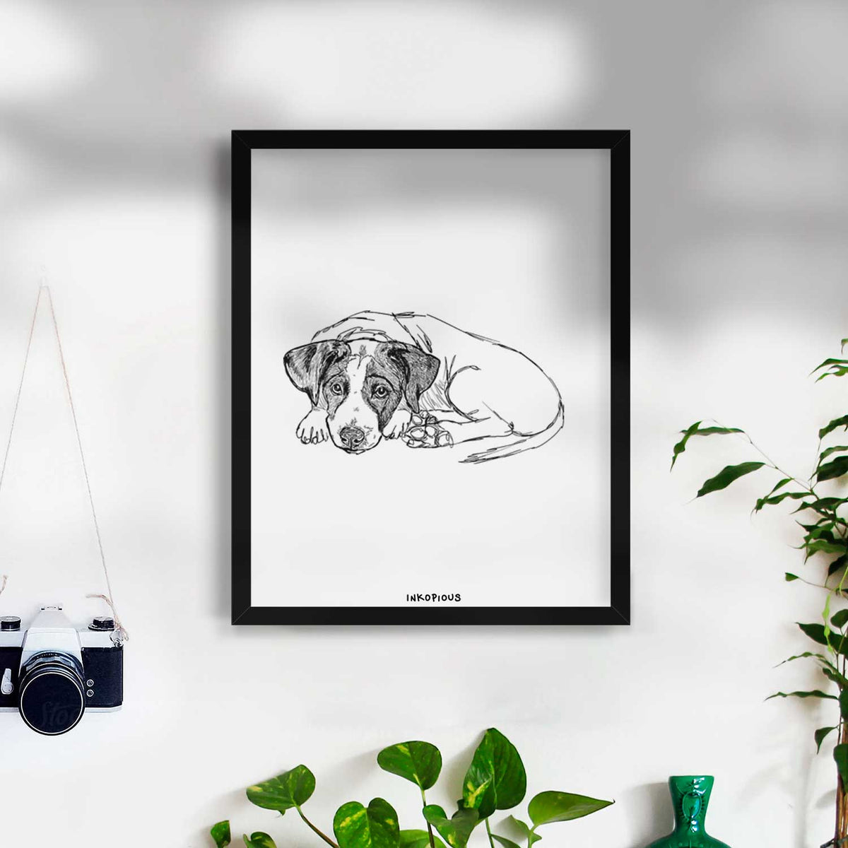 Doodled Stormy the English Pointer Puppy Art Print