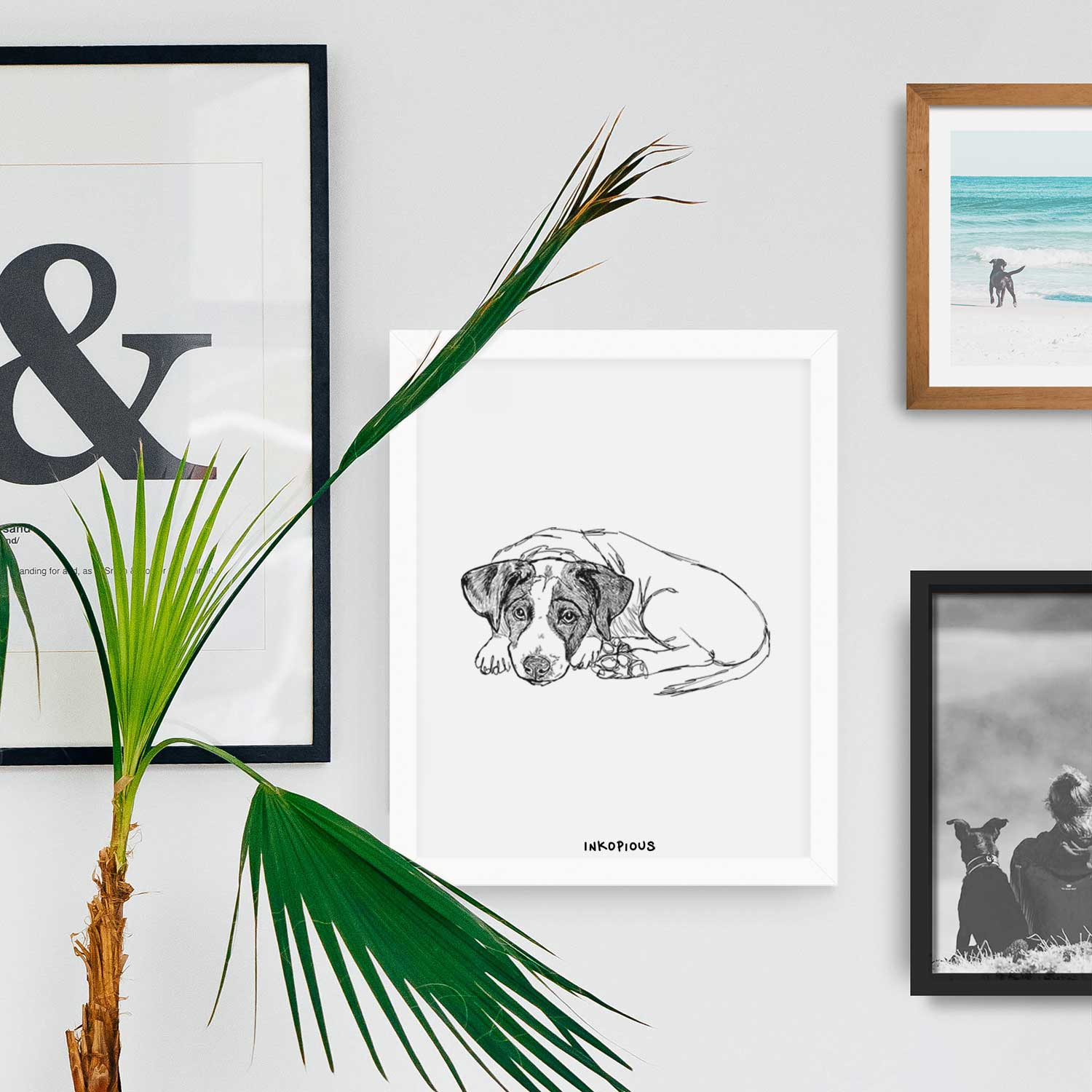 Doodled Stormy the English Pointer Puppy Art Print