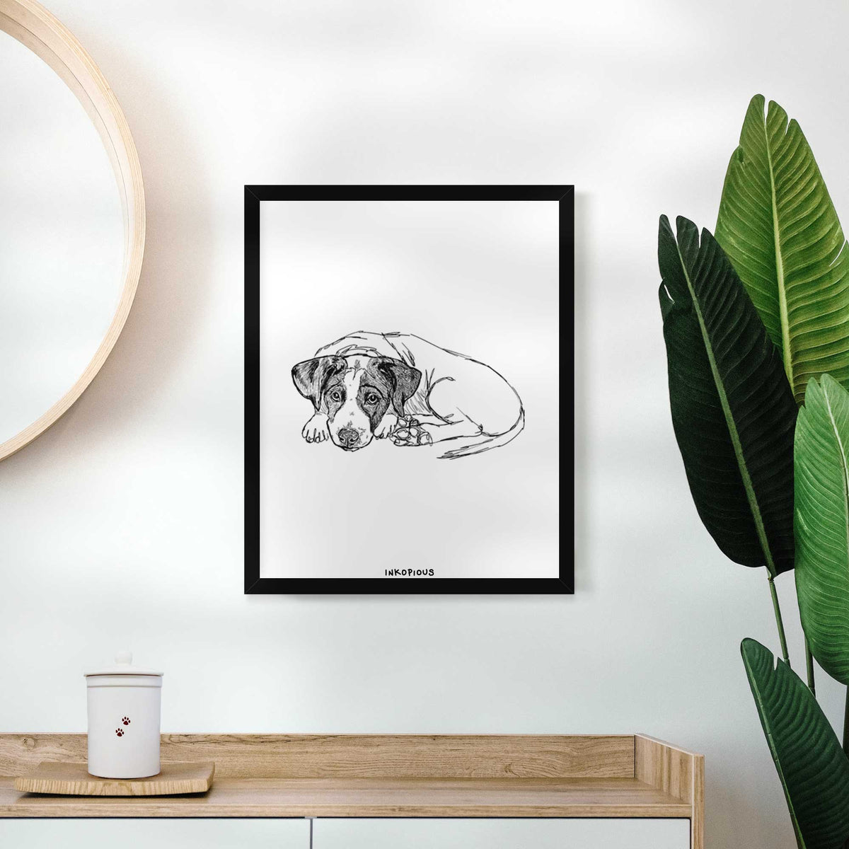 Doodled Stormy the English Pointer Puppy Art Print