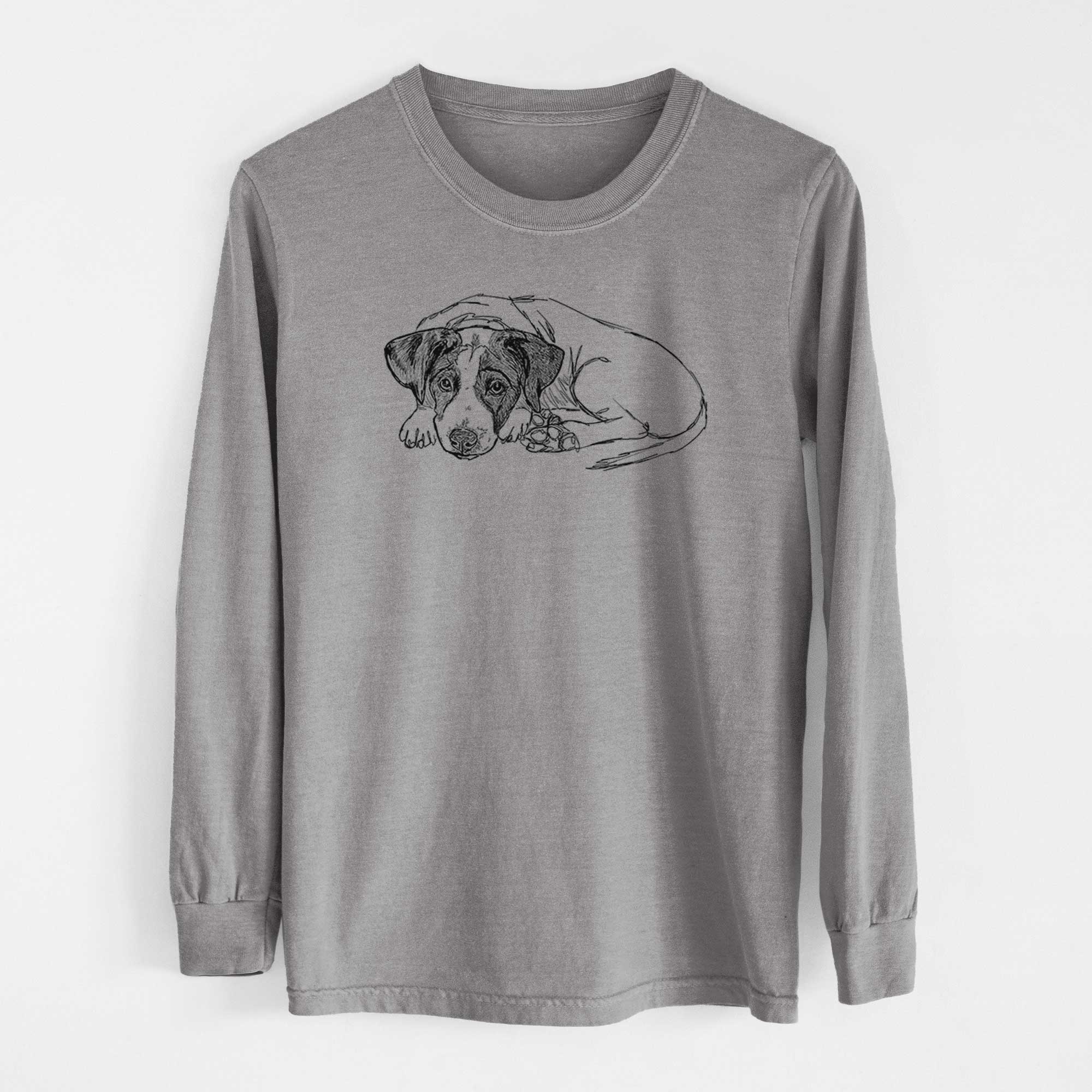 Doodled Stormy the English Pointer Puppy - Heavyweight 100% Cotton Long Sleeve