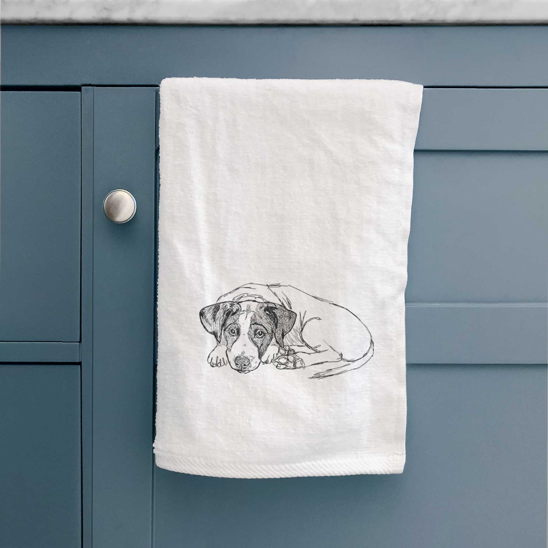 Doodled Stormy the English Pointer Puppy Decorative Hand Towel