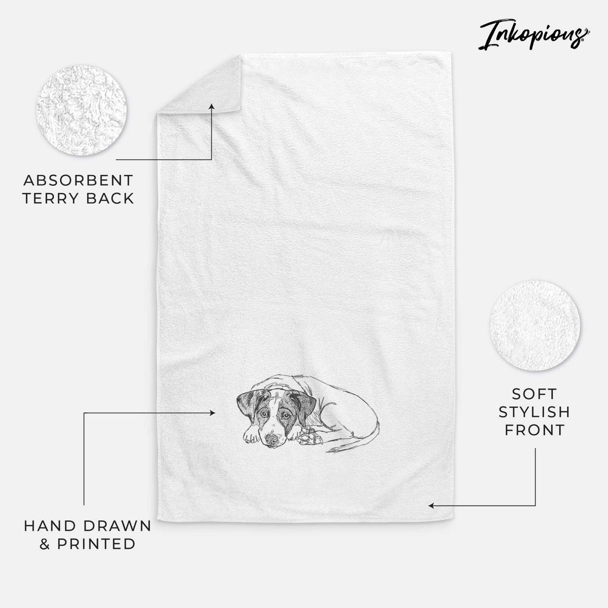 Doodled Stormy the English Pointer Puppy Decorative Hand Towel