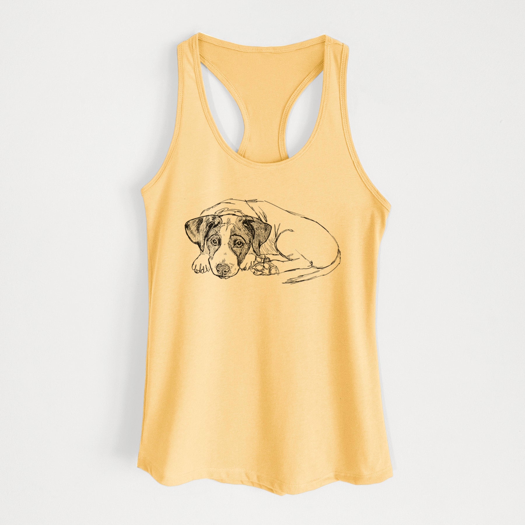 Doodled Stormy the English Pointer Puppy - Women's Racerback Tanktop