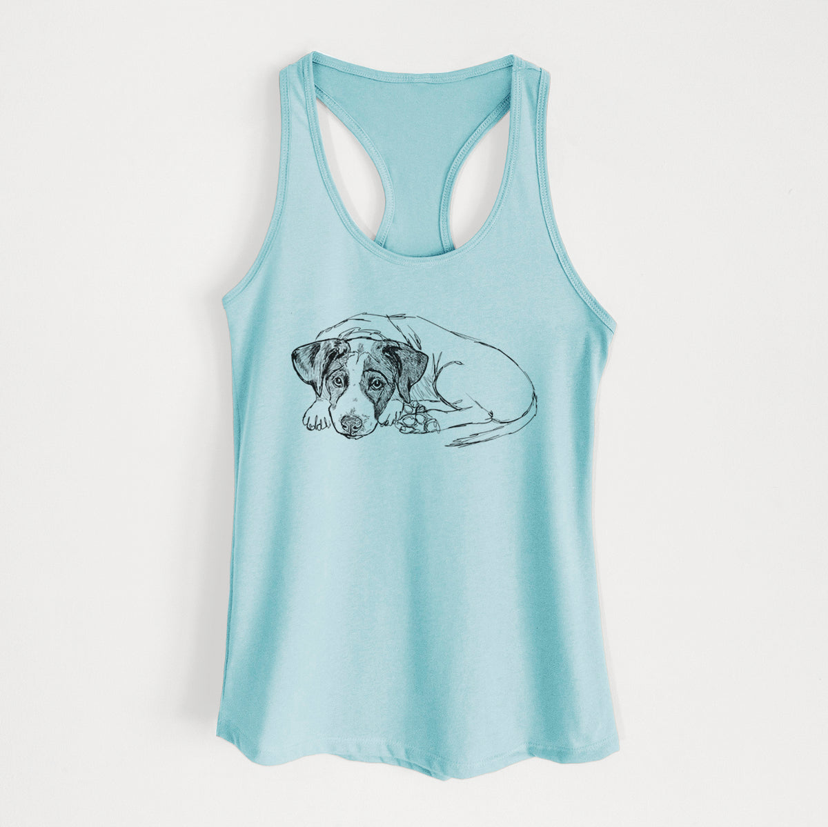 Doodled Stormy the English Pointer Puppy - Women&#39;s Racerback Tanktop