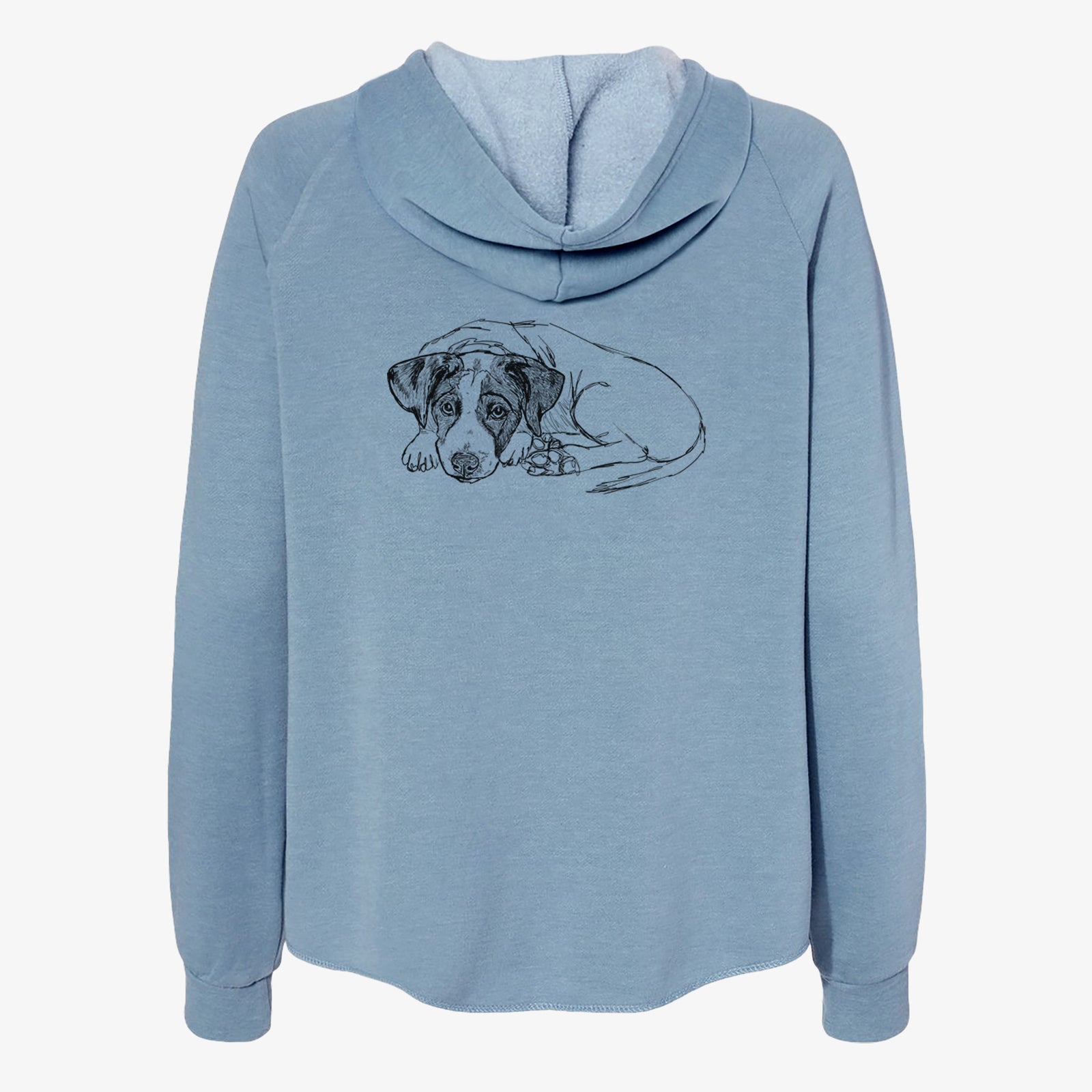 Doodled Stormy the English Pointer Puppy - Women's Cali Wave Zip-Up Sweatshirt