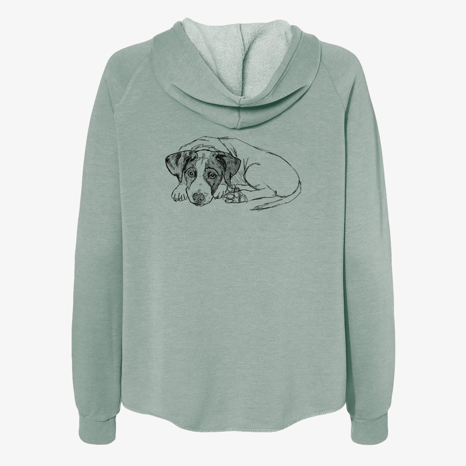 Doodled Stormy the English Pointer Puppy - Women's Cali Wave Zip-Up Sweatshirt
