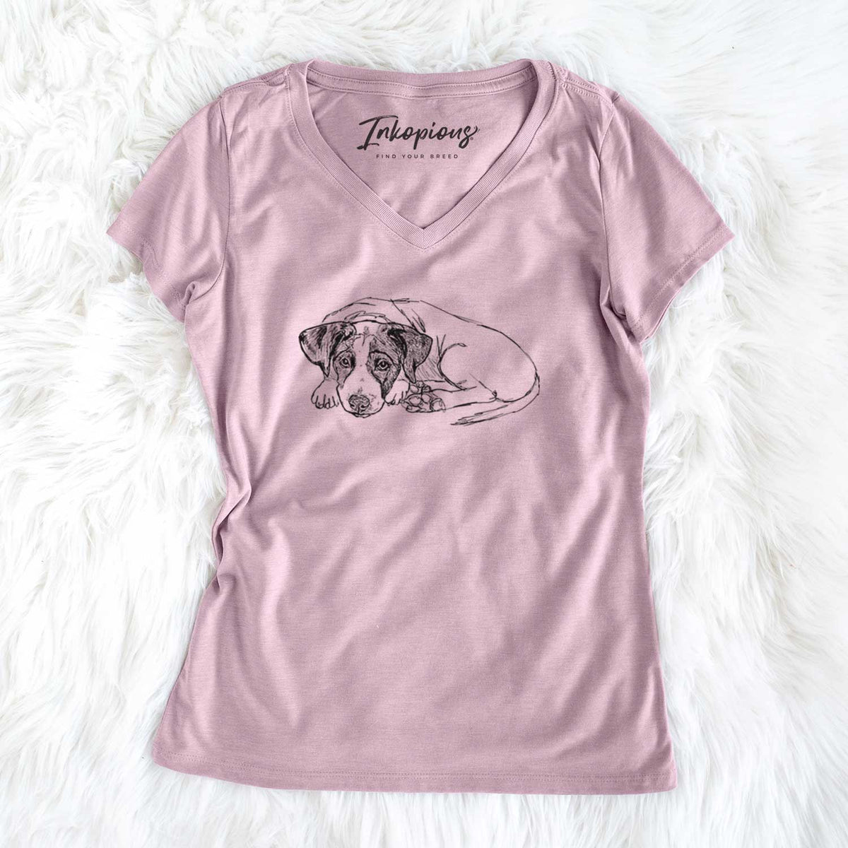 Doodled Stormy the English Pointer Puppy - Women&#39;s V-neck Shirt