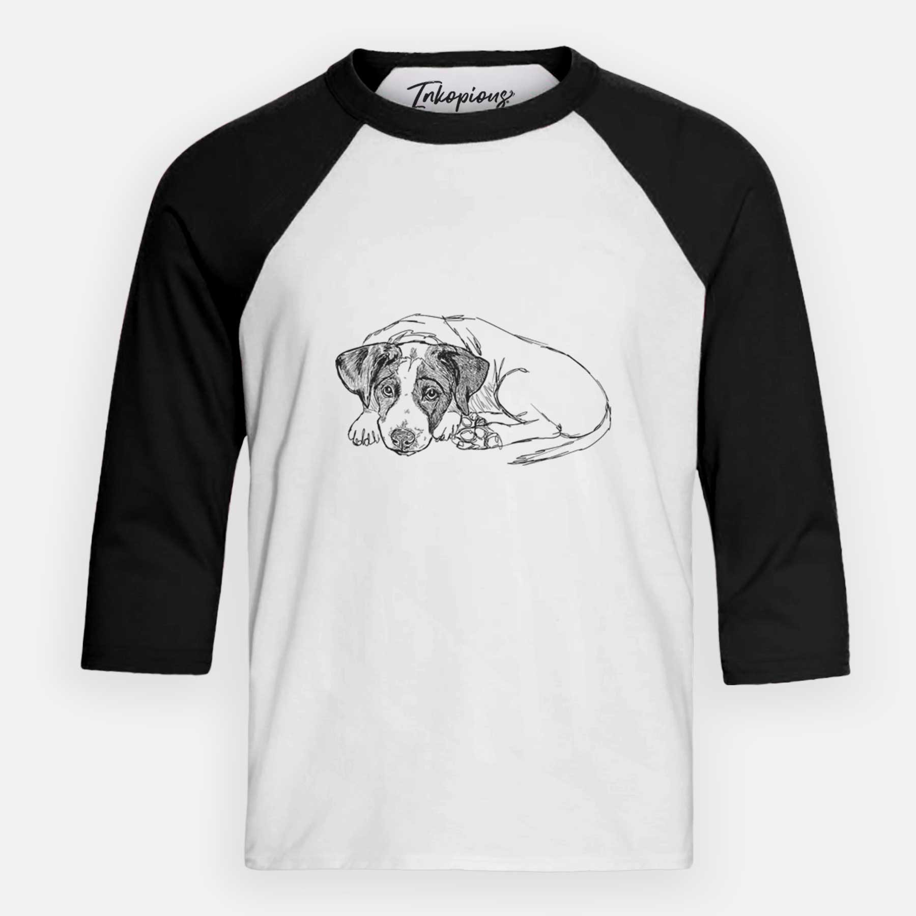 Doodled Stormy the English Pointer Puppy - Youth 3/4 Long Sleeve