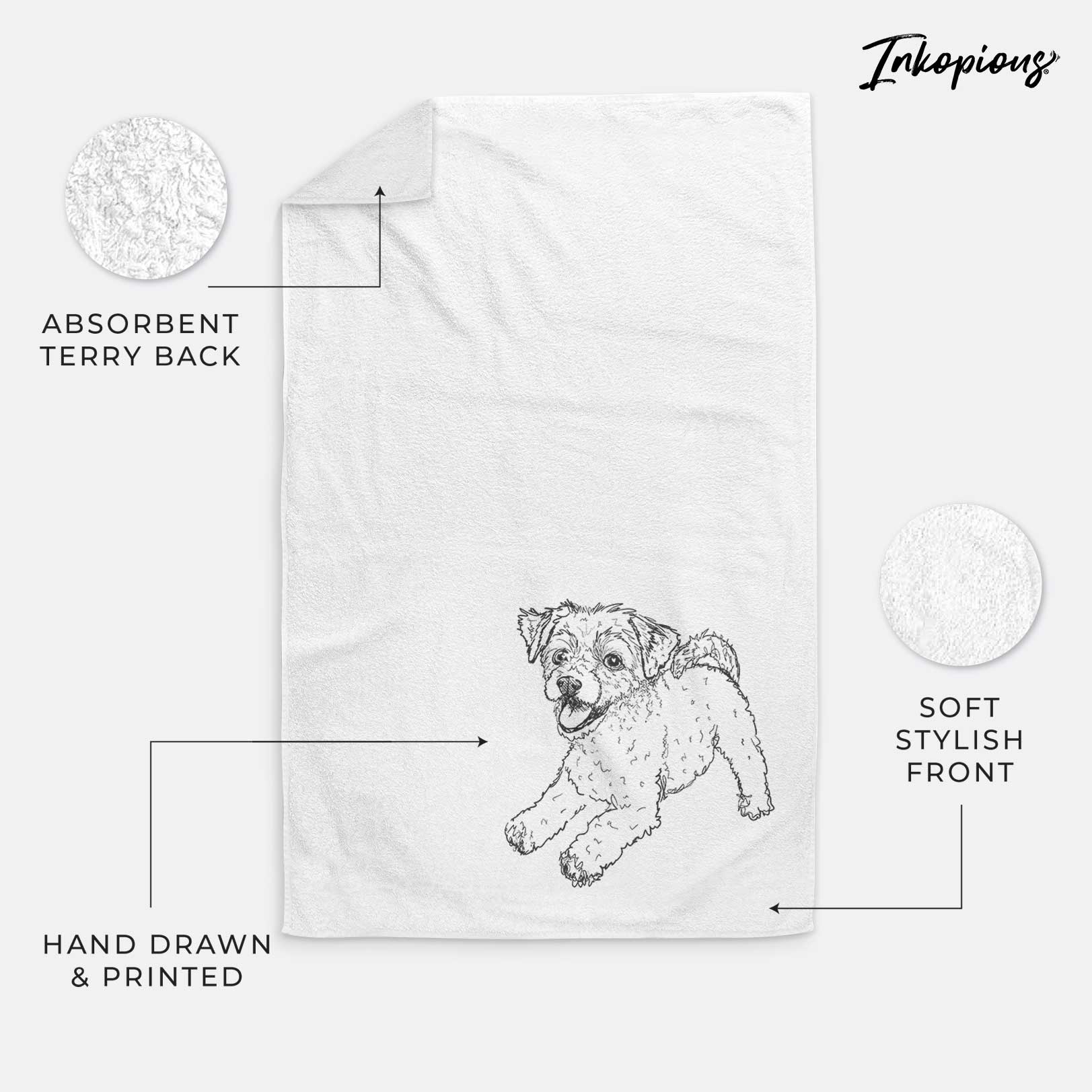 Doodled Stuart the Chipoo Decorative Hand Towel