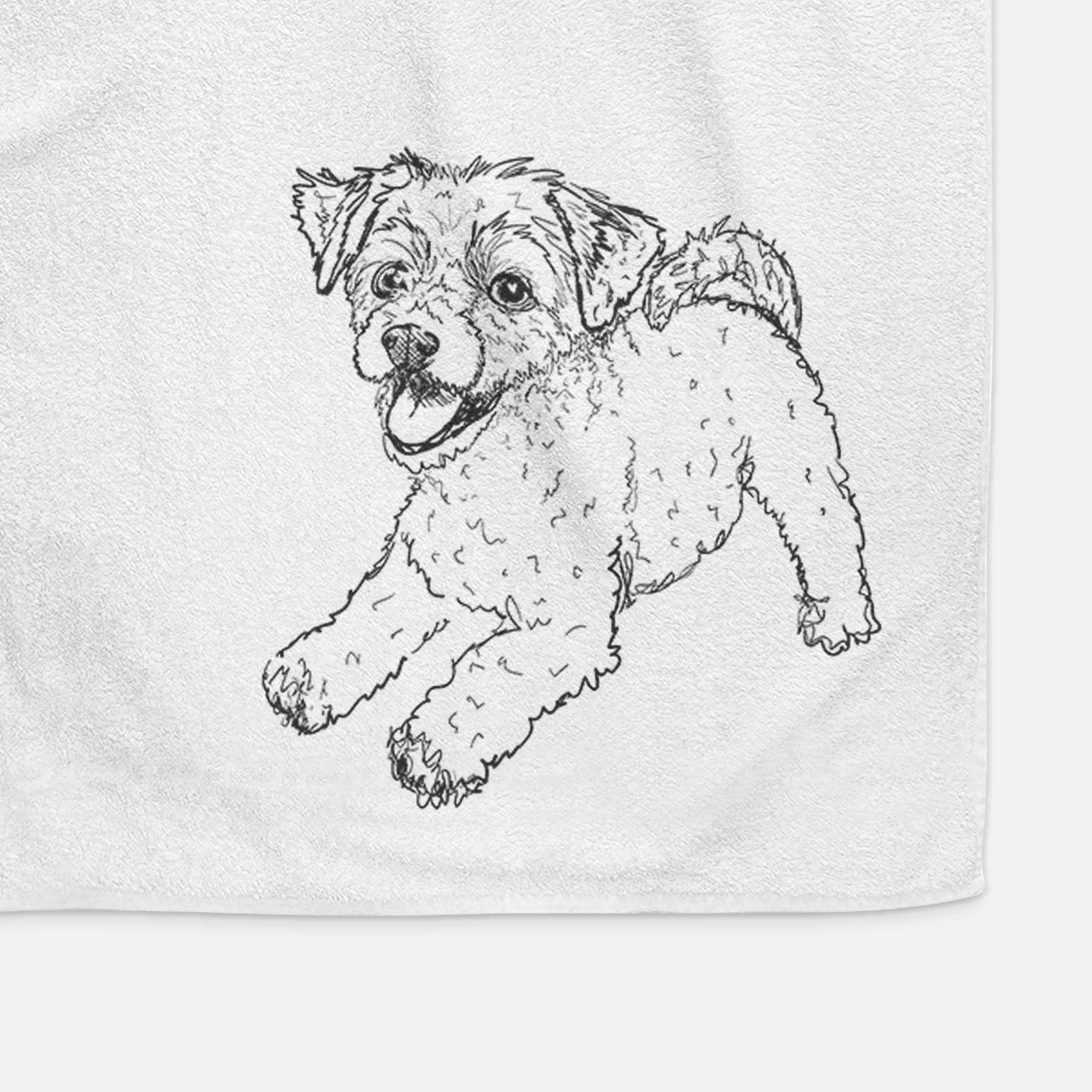 Doodled Stuart the Chipoo Decorative Hand Towel