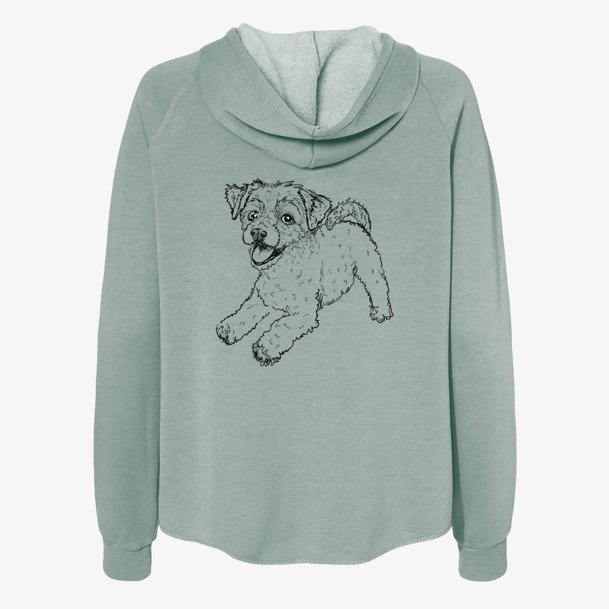 Doodled Stuart the Chipoo - Women's Cali Wave Zip-Up Sweatshirt