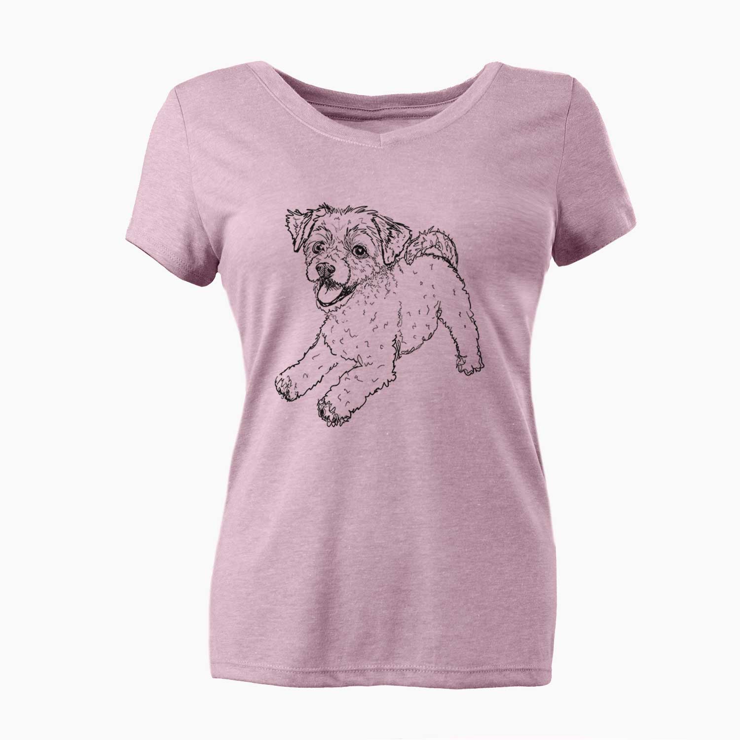 Doodled Stuart the Chipoo - Women's V-neck Shirt