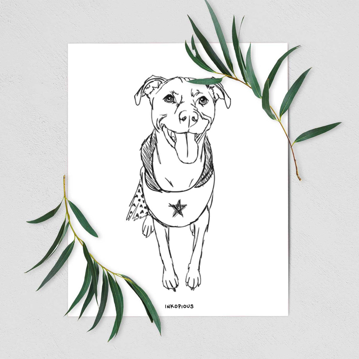 Doodled Super Charlee the Labrador Retriever Art Print