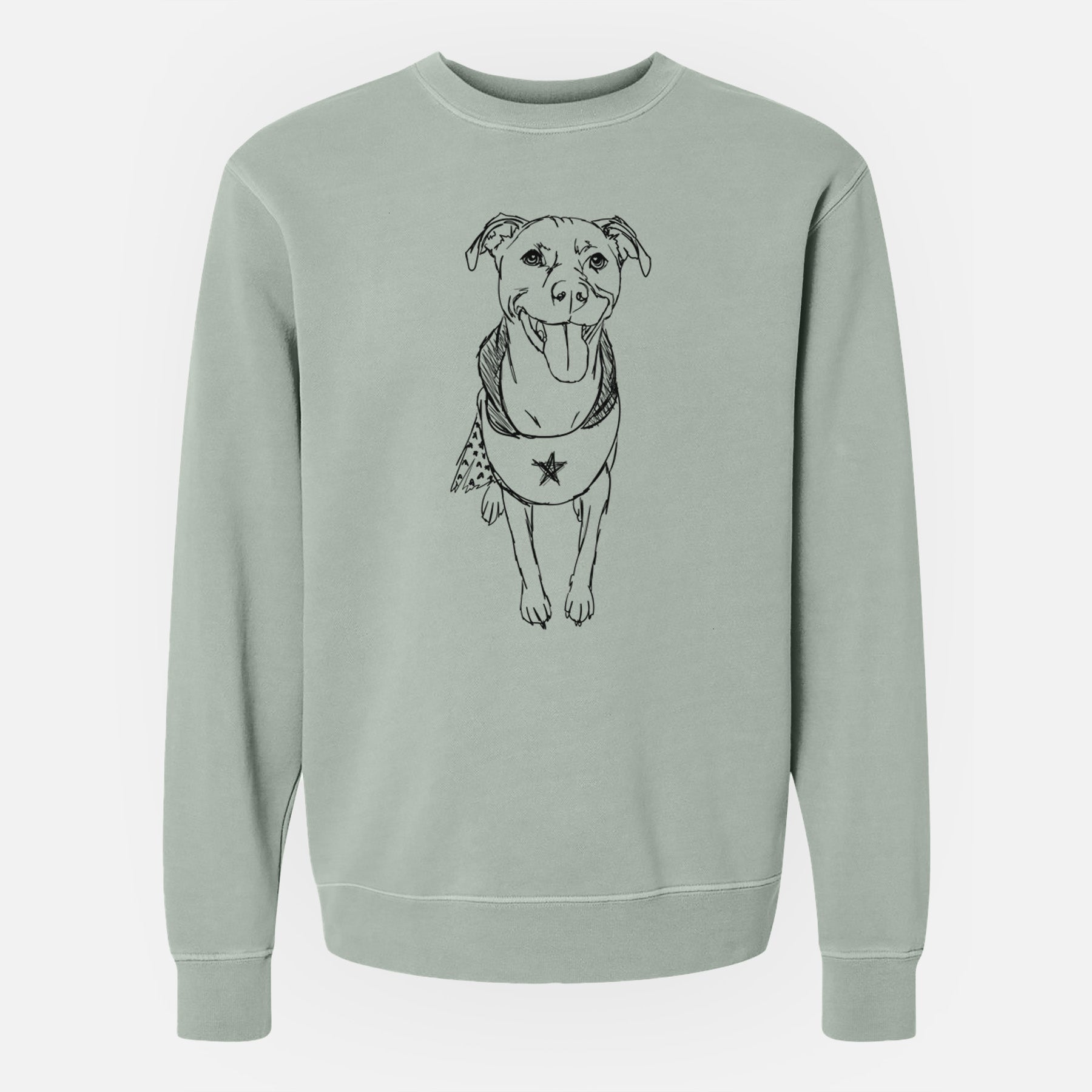 Doodled Super Charlee the Labrador Retriever - Unisex Pigment Dyed Crew Sweatshirt