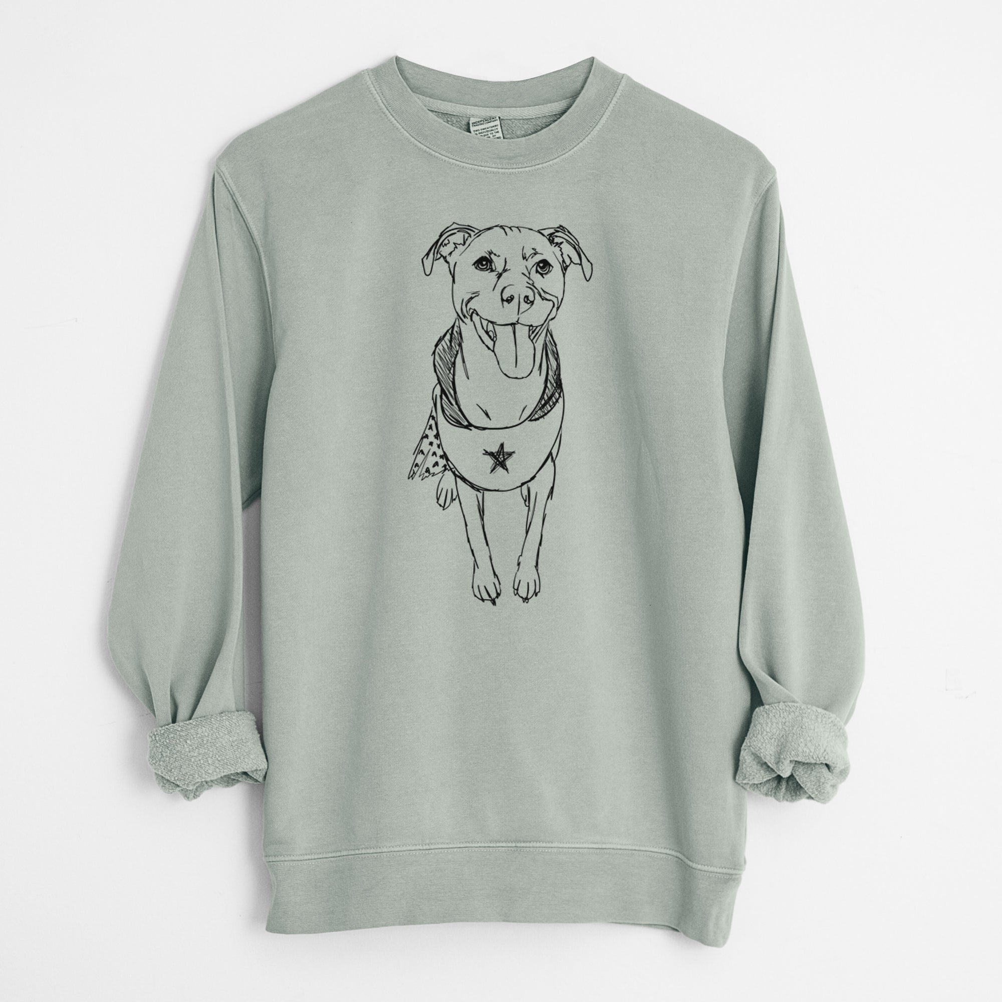 Doodled Super Charlee the Labrador Retriever - Unisex Pigment Dyed Crew Sweatshirt