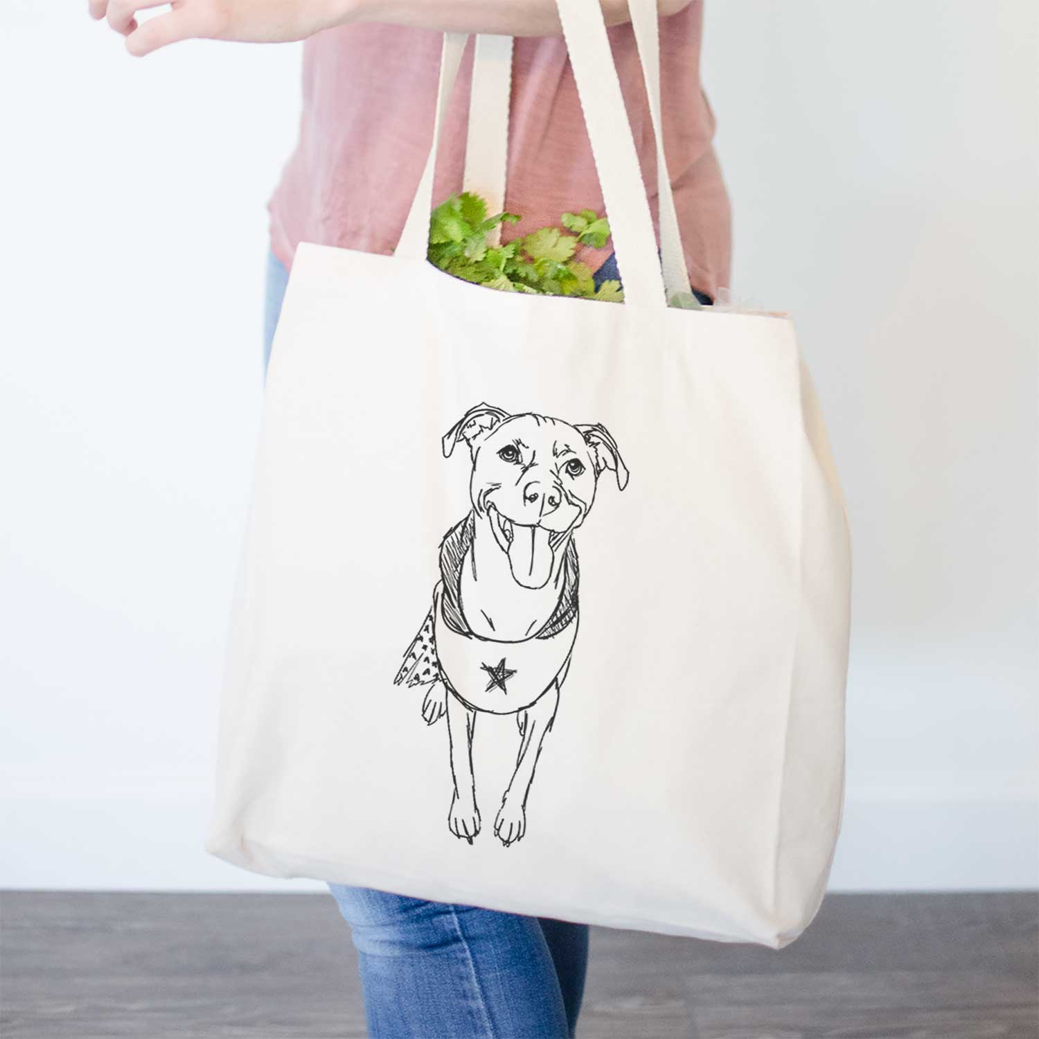 Doodled Super Charlee the Labrador Retriever - Tote Bag