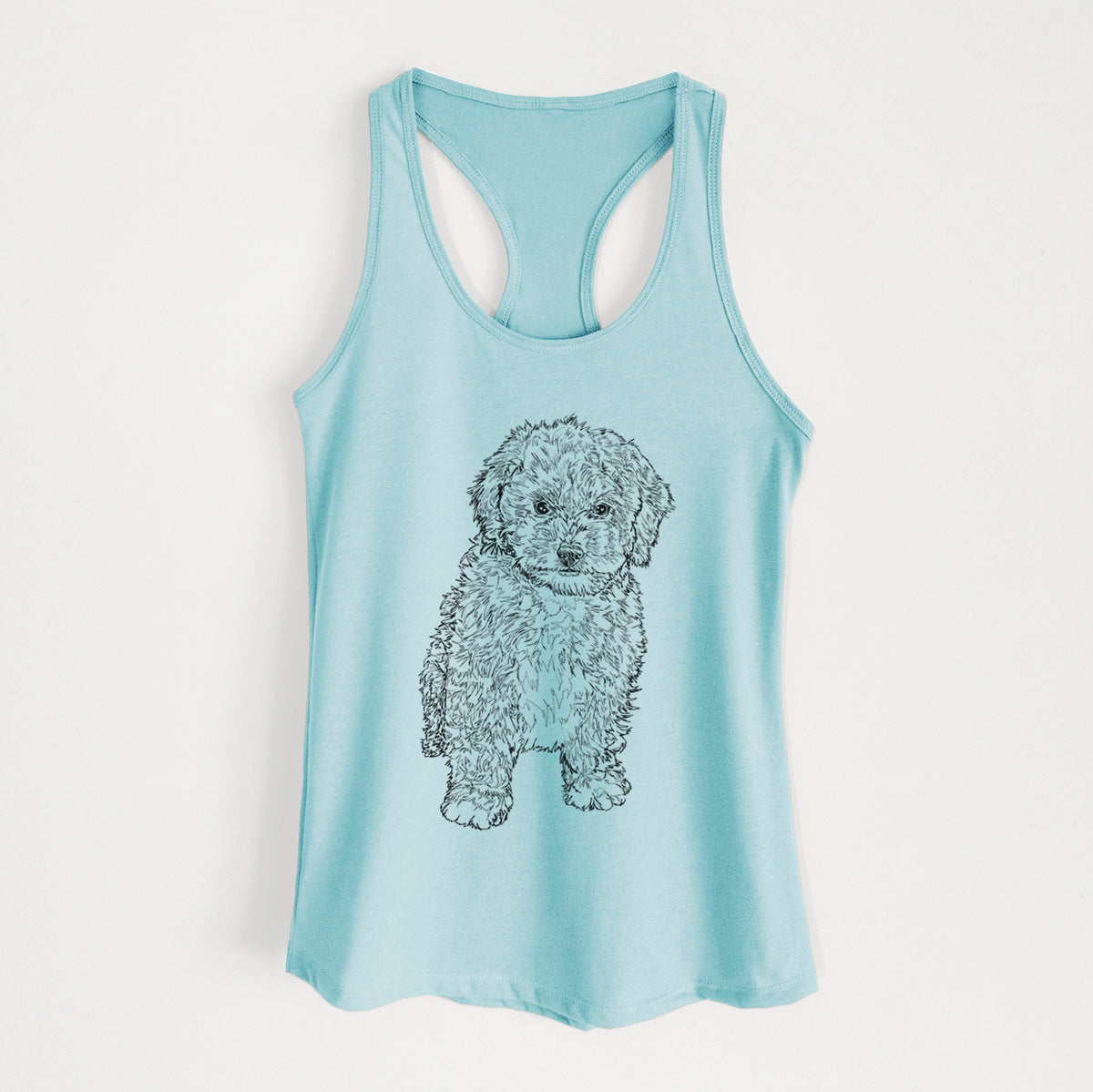 Doodled Sweet Tea the Mini Doodle - Women&#39;s Racerback Tanktop