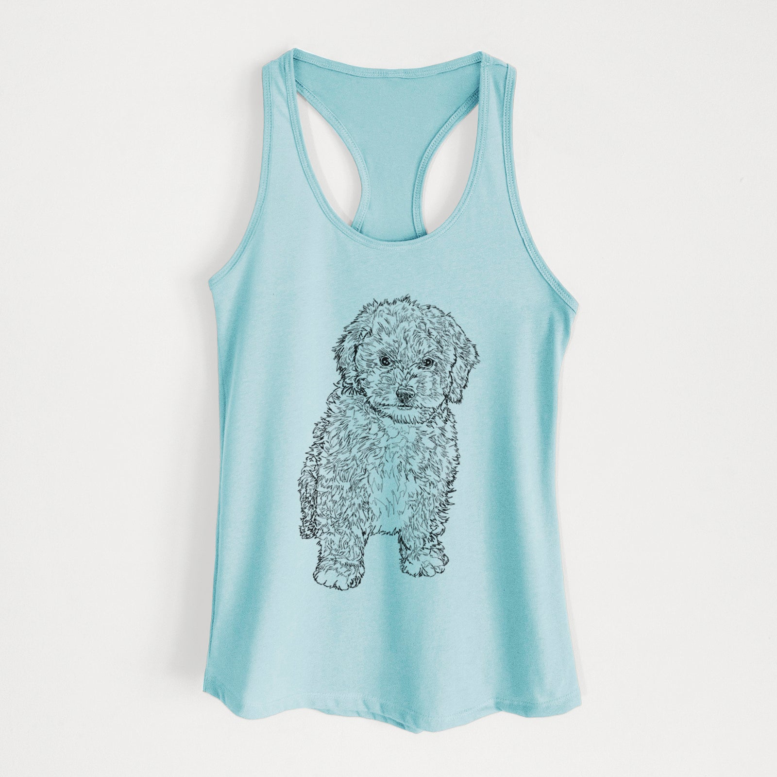 Doodled Sweet Tea the Mini Doodle - Women's Racerback Tanktop