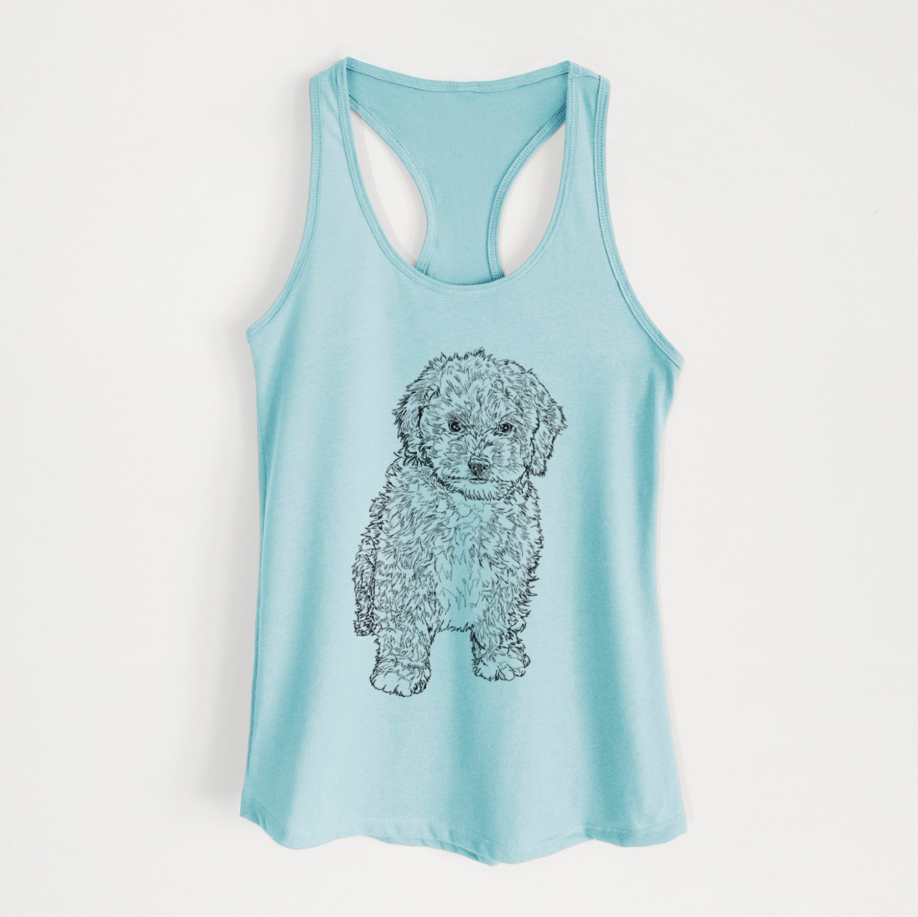 Doodled Sweet Tea the Mini Doodle - Women's Racerback Tanktop