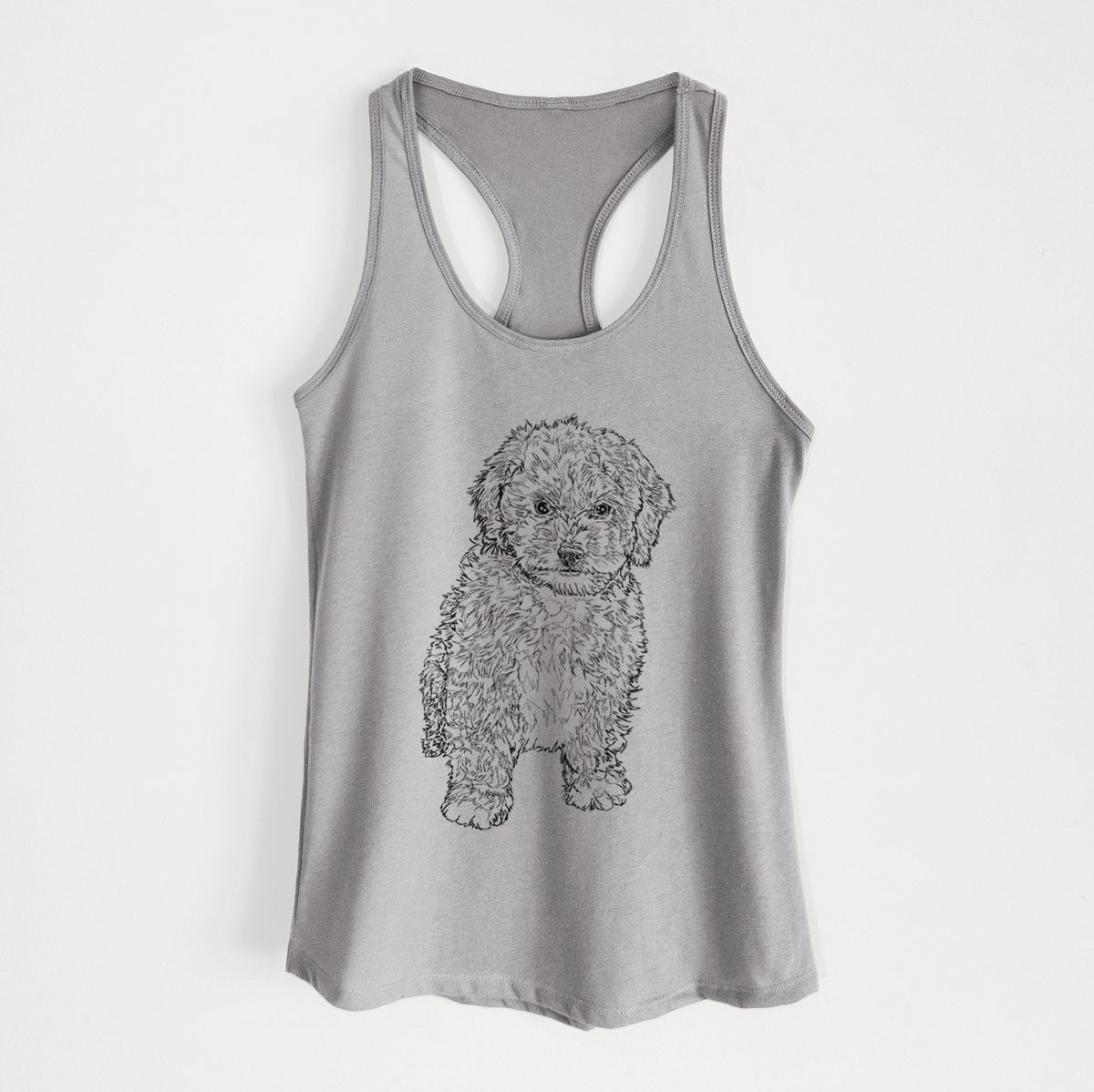 Doodled Sweet Tea the Mini Doodle - Women's Racerback Tanktop