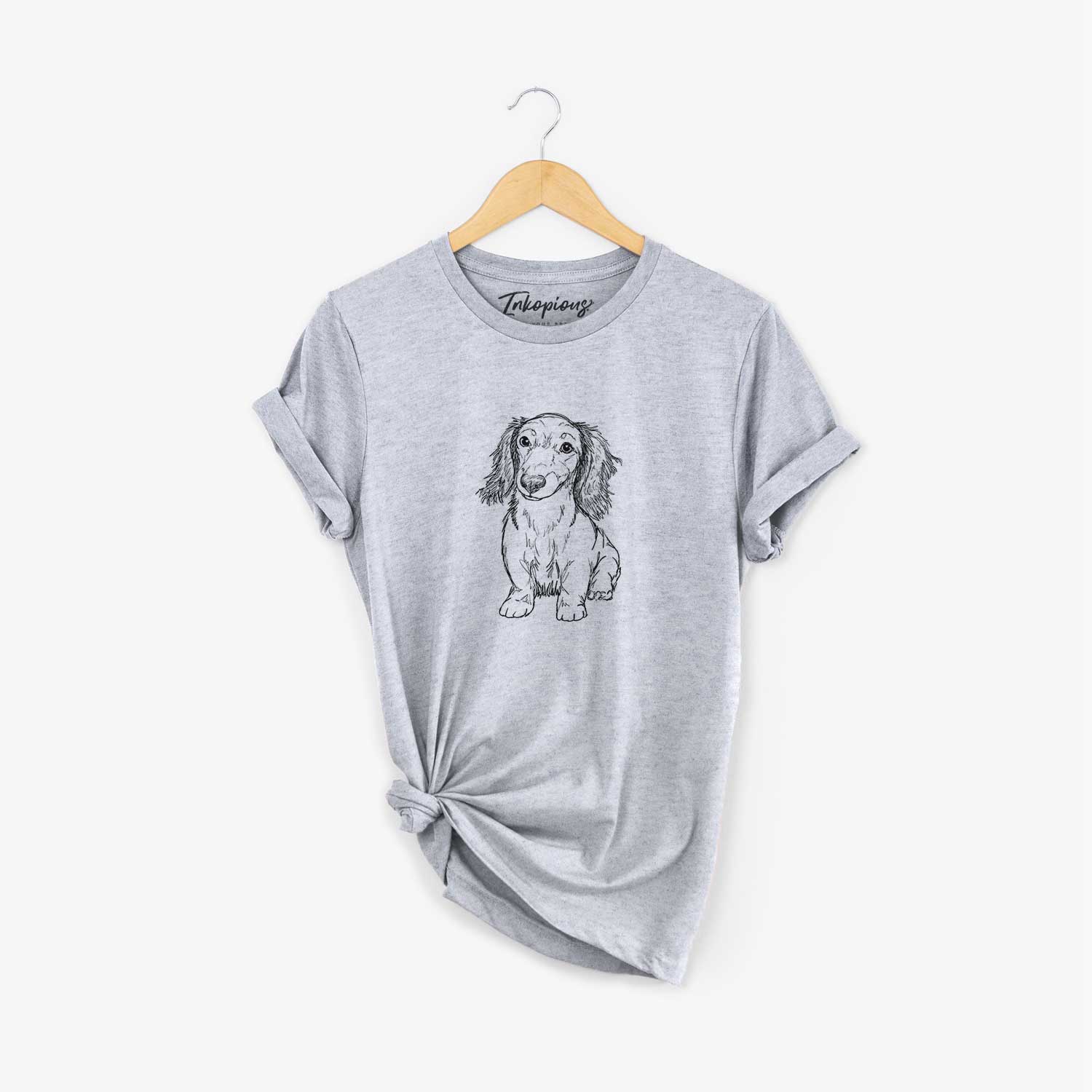 Doodled Sweetie the Toy Long Haired Dachshund - Unisex Crewneck