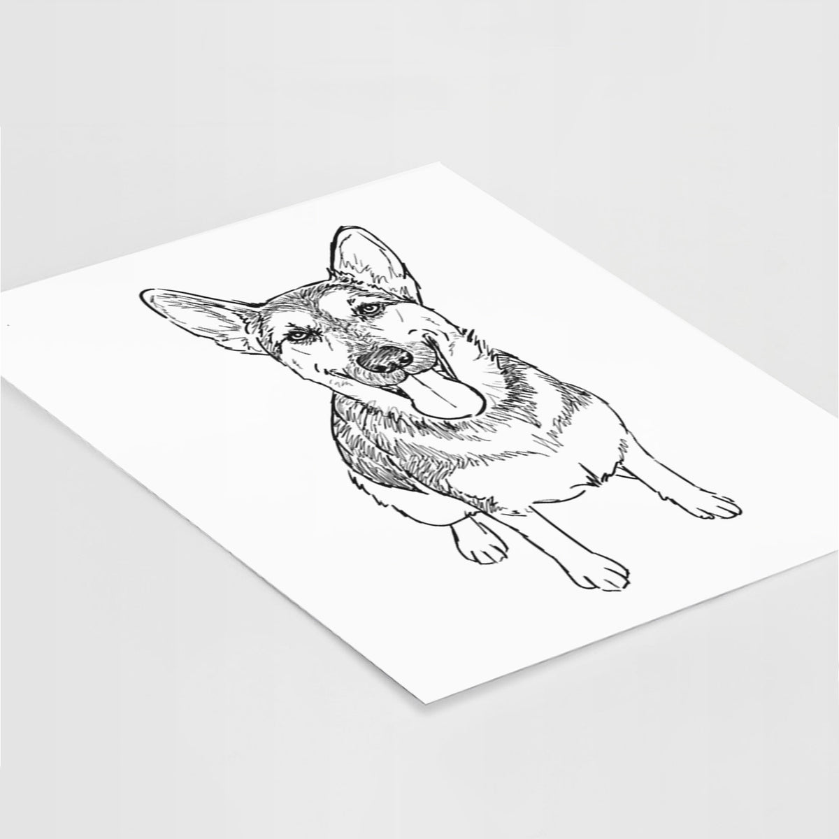 Doodled Syrinx the German Shepherd Art Print