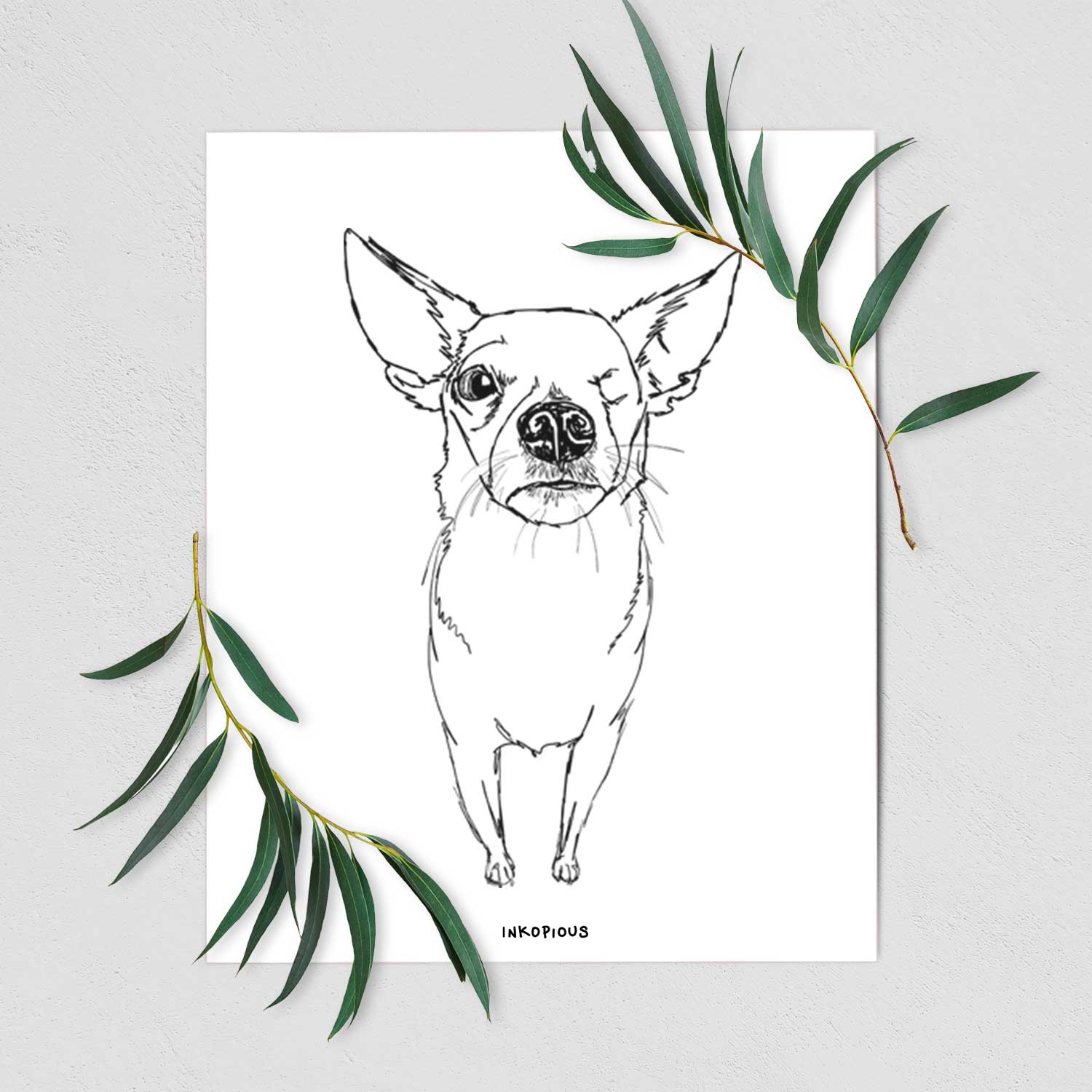 Doodled Tank the One-Eyed Pomchi Art Print