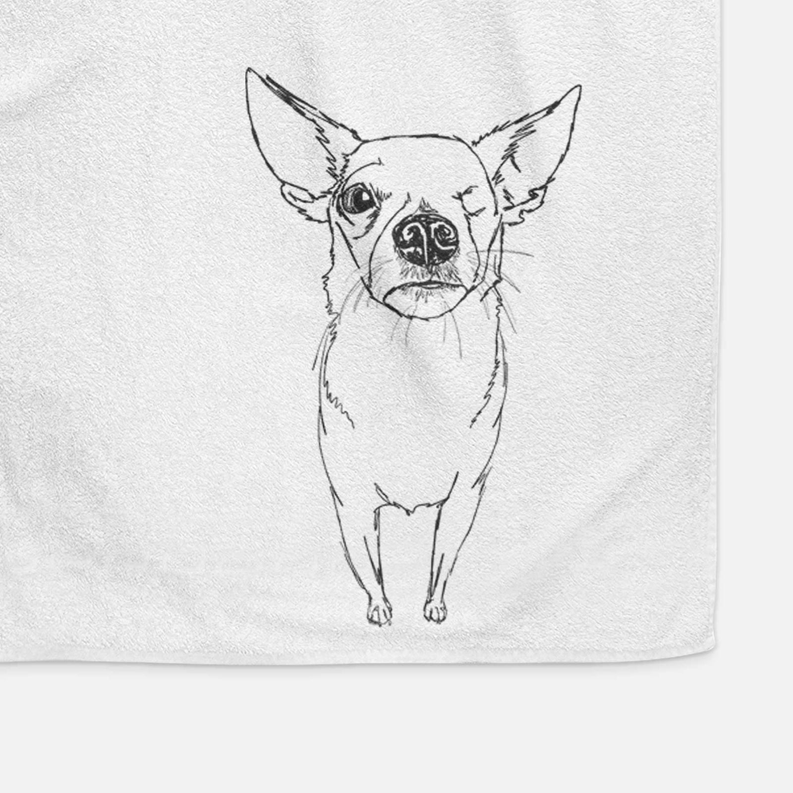 Doodled Tank the One-eyed Pomchi Decorative Hand Towel