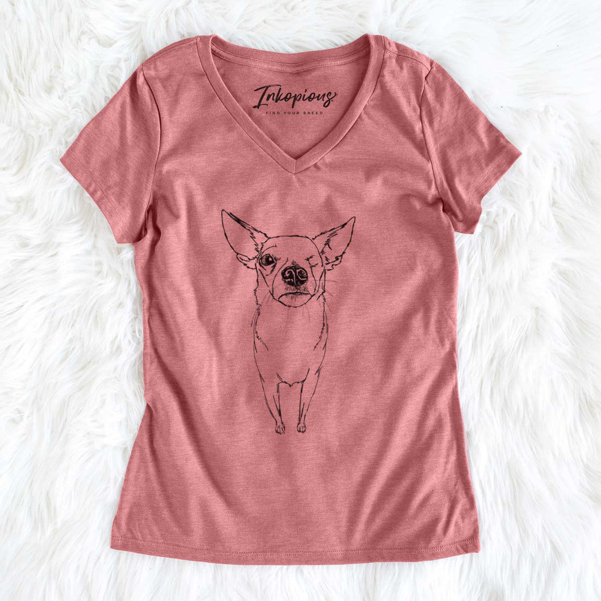 Doodled Tank the One Eyed Pomchi - Women&#39;s V-neck Shirt