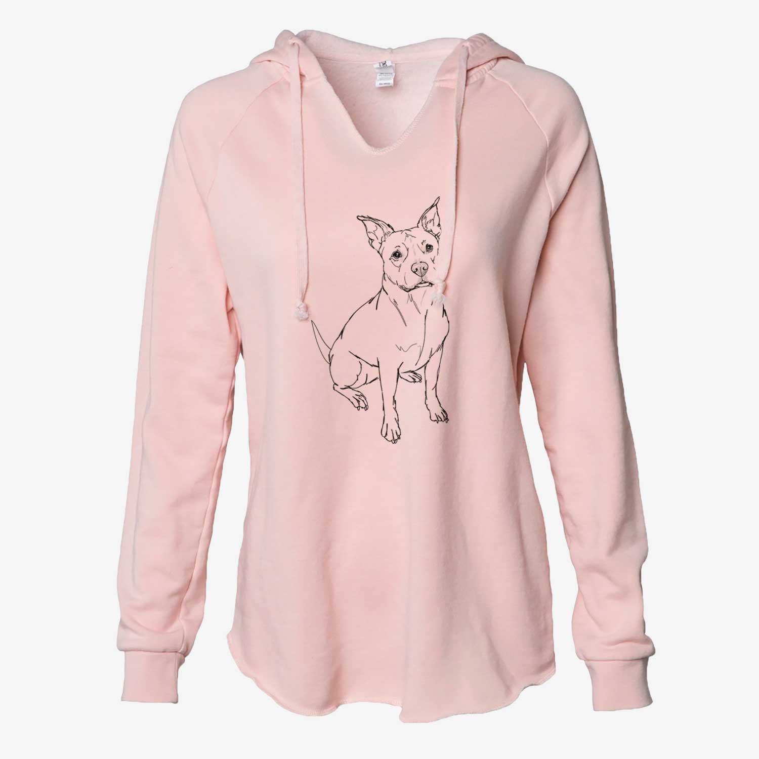 Doodled Tater Tot the American Staffordshire Terrier - Cali Wave Hooded Sweatshirt
