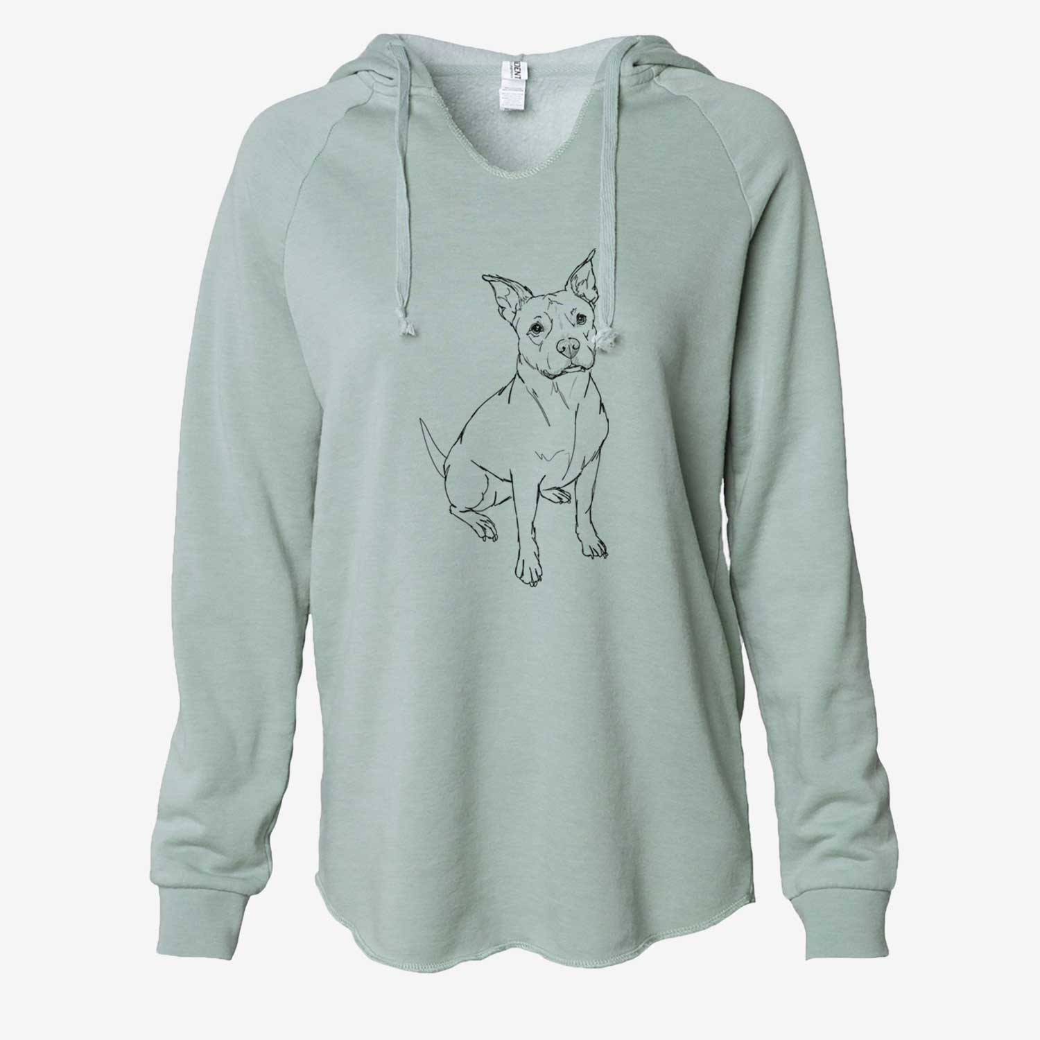 Doodled Tater Tot the American Staffordshire Terrier - Cali Wave Hooded Sweatshirt