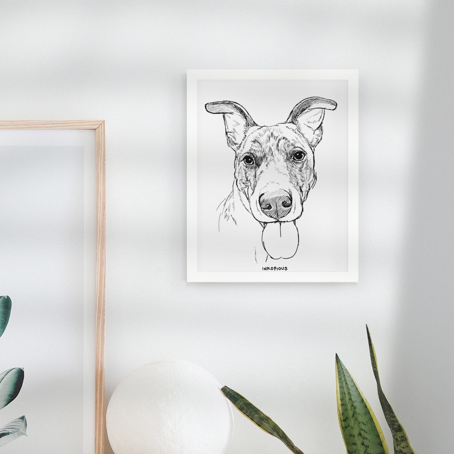 Doodled Tater Tot the Am Staff/German Shepherd Mix Art Print