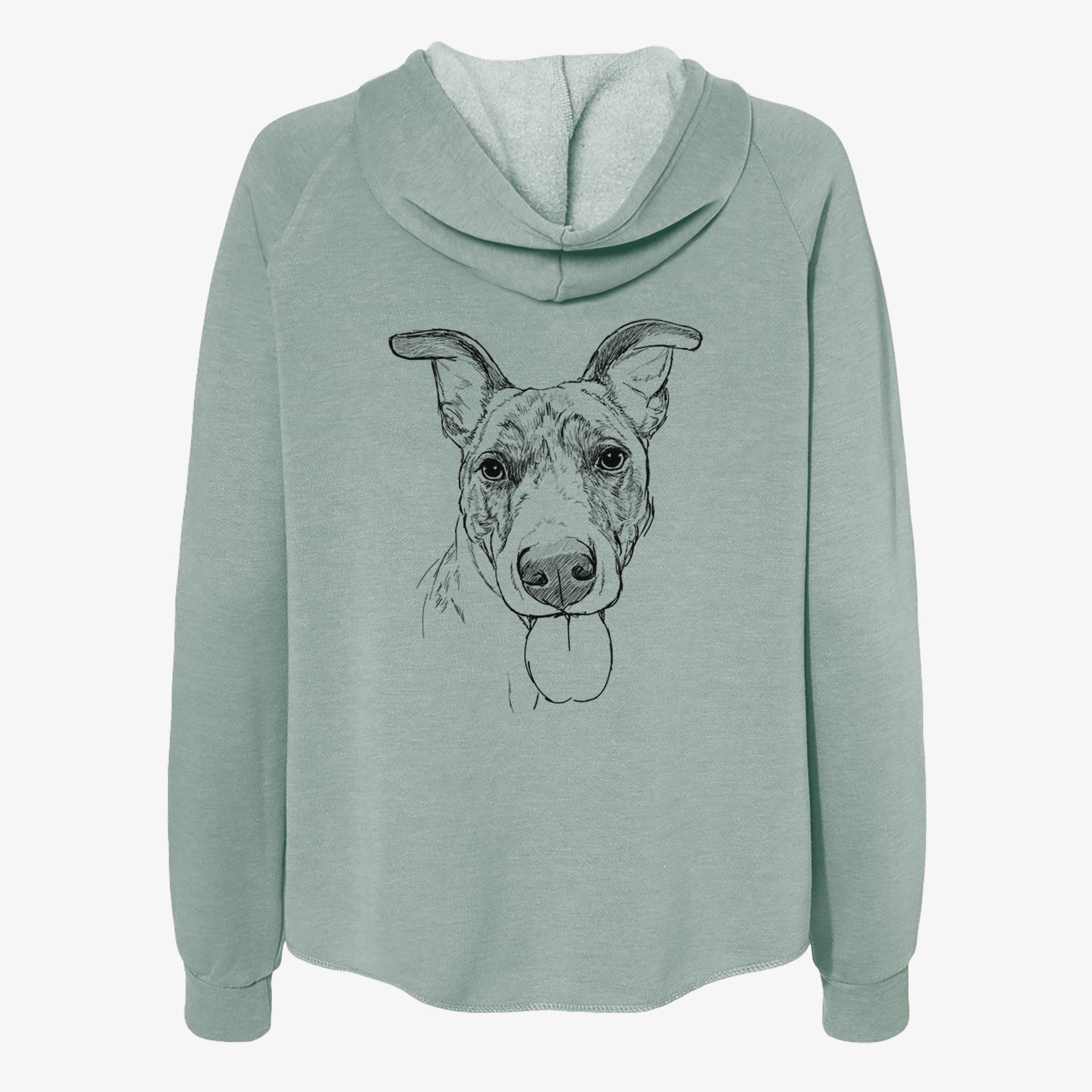 Doodled Tater Tot the Am Staff/German Shepherd Mix - Women's Cali Wave Zip-Up Sweatshirt