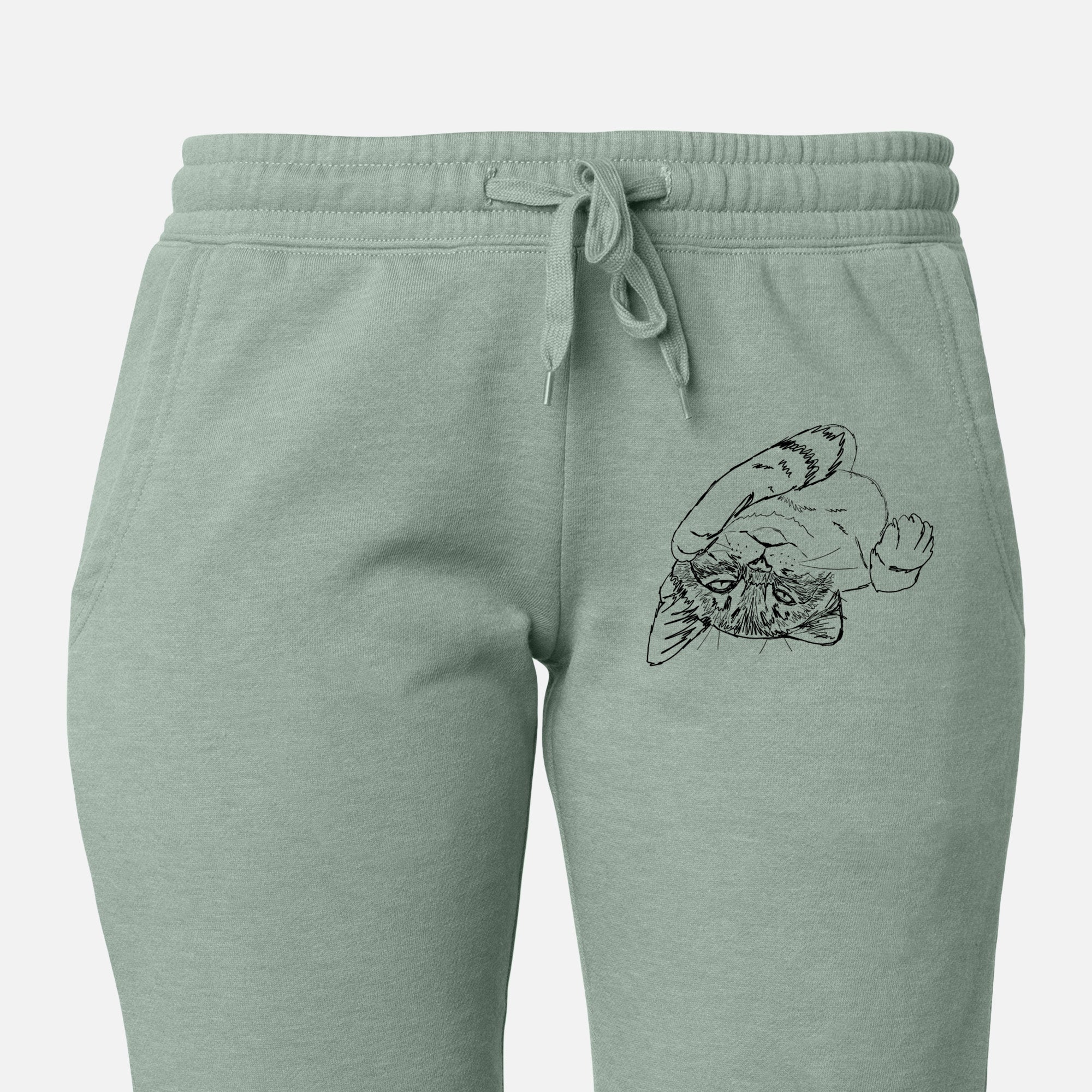 Doodled Tator the Tabby Kitten - Women's Cali Wave Joggers