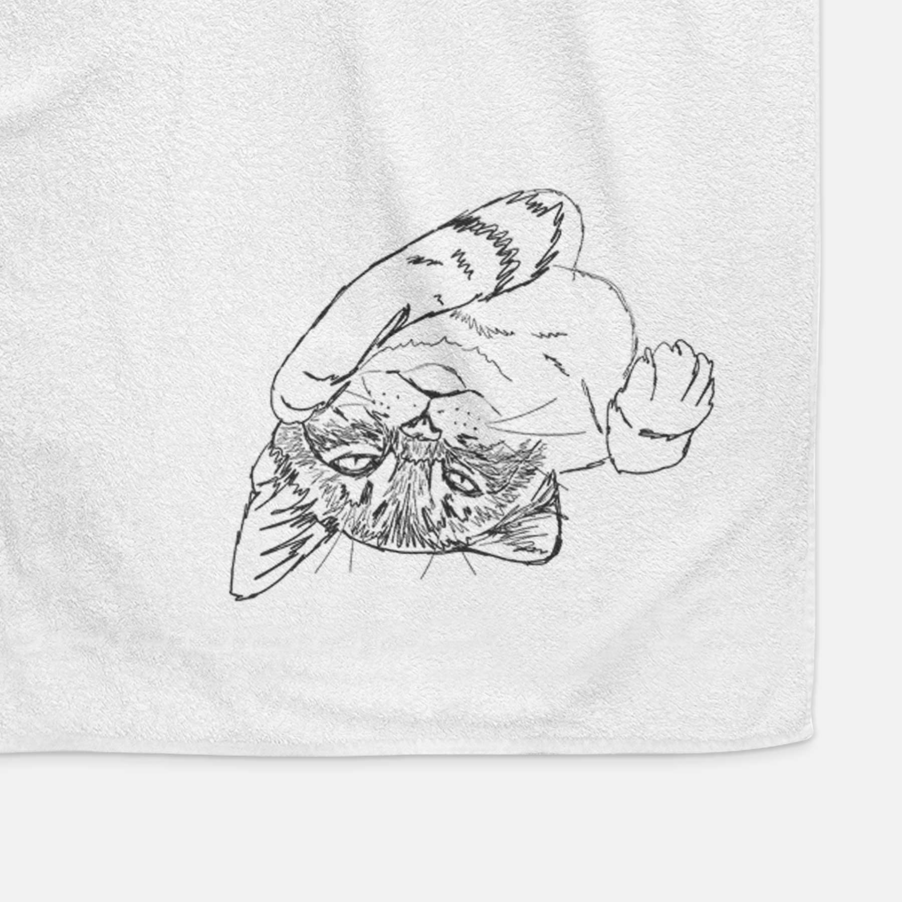 Doodled Tator the Tabby Kitten Decorative Hand Towel