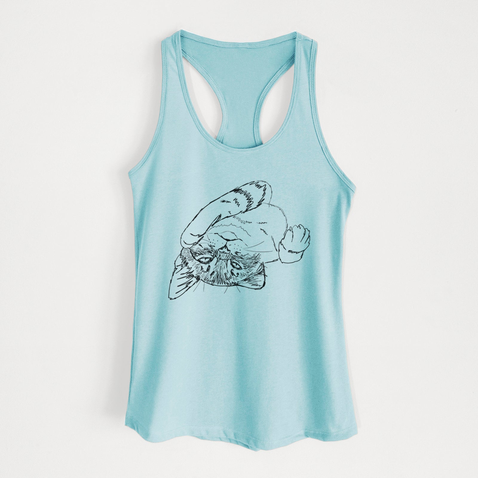 Doodled Tator the Tabby Kitten - Women's Racerback Tanktop