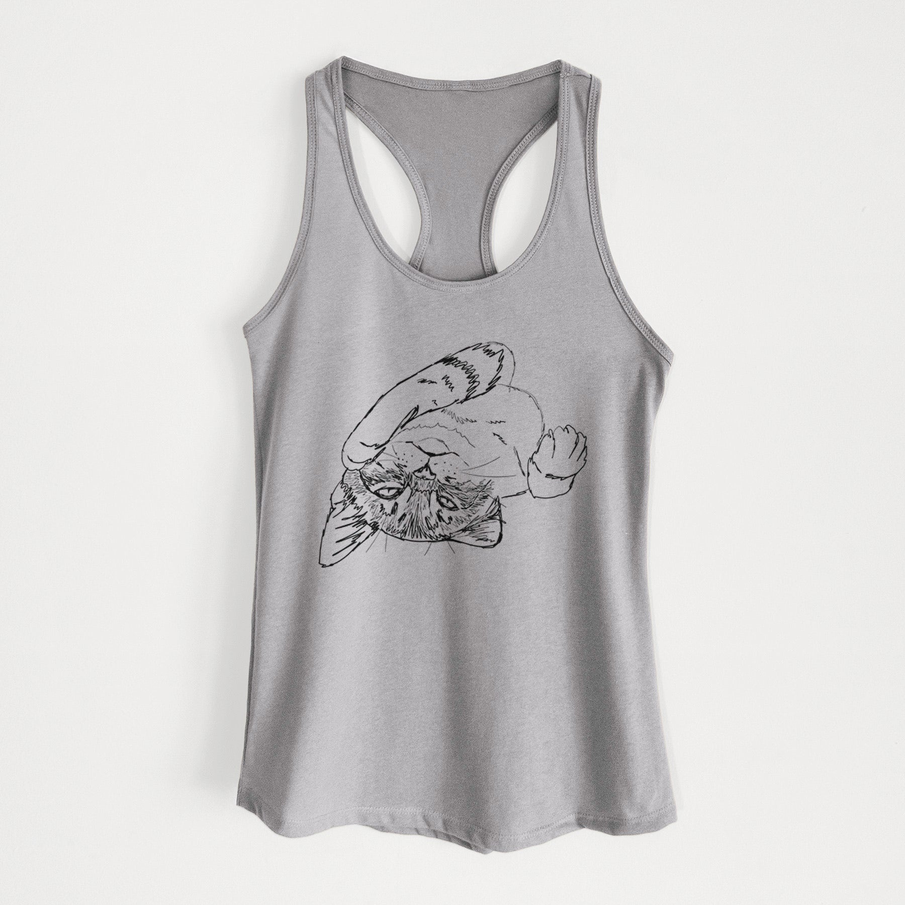 Doodled Tator the Tabby Kitten - Women's Racerback Tanktop